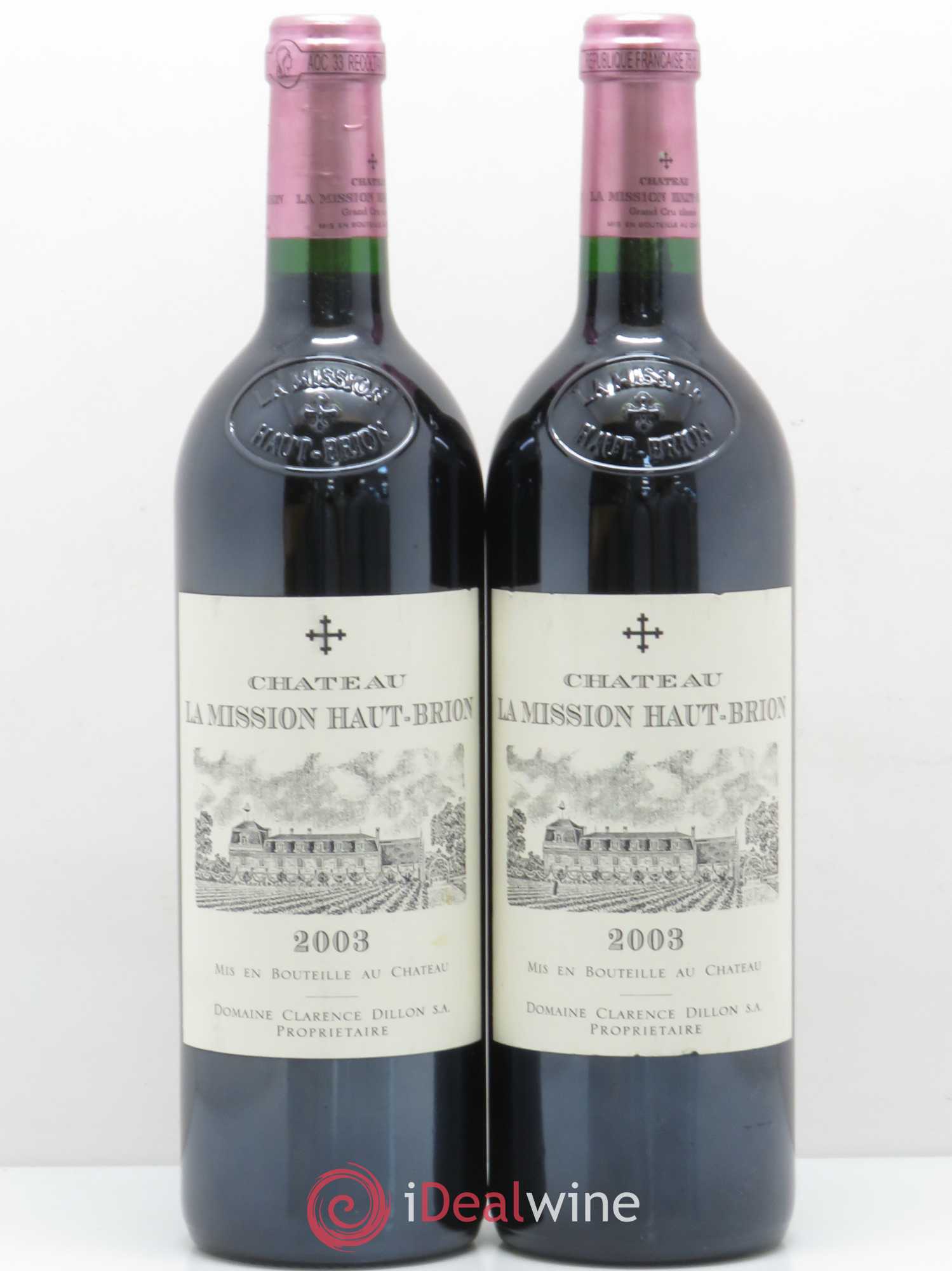 Château la Mission Haut-Brion Cru Classé de Graves 2003 - Lot de 2 bouteilles - 0