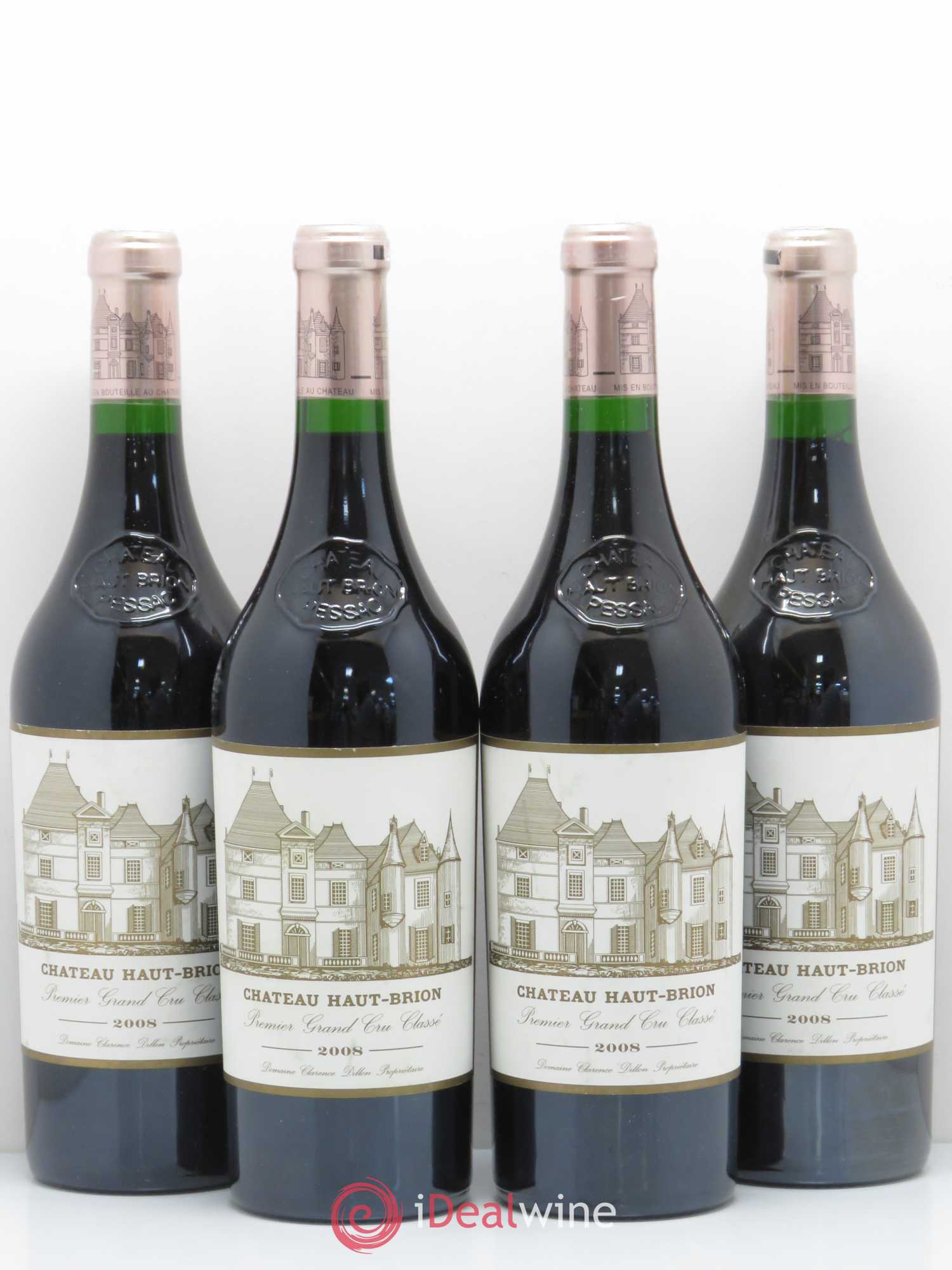 Château Haut Brion 1er Grand Cru Classé 2008 - Lot de 4 bouteilles - 0
