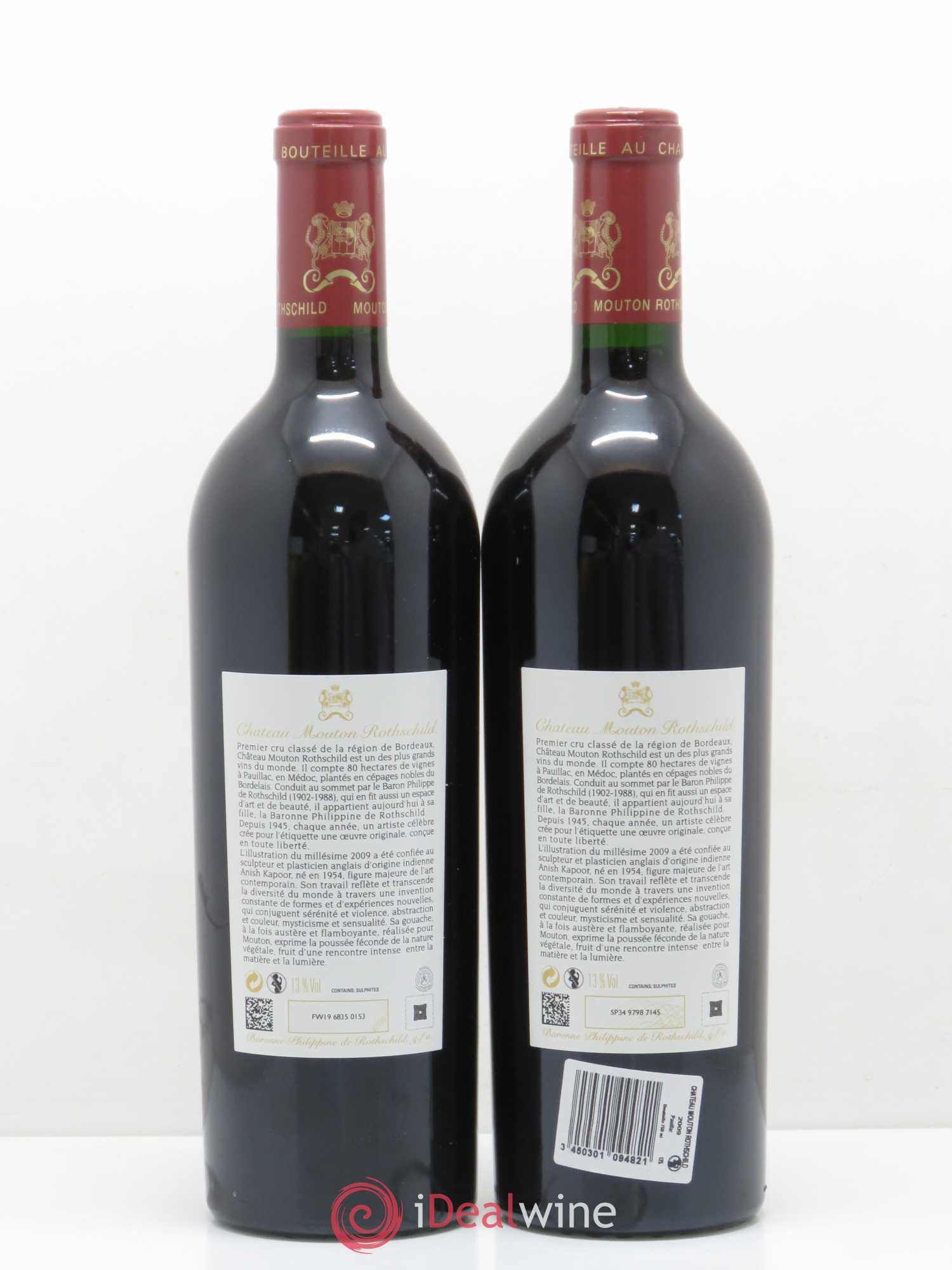 Château Mouton Rothschild 1er Grand Cru Classé 2009 - Lot de 2 bouteilles - 1
