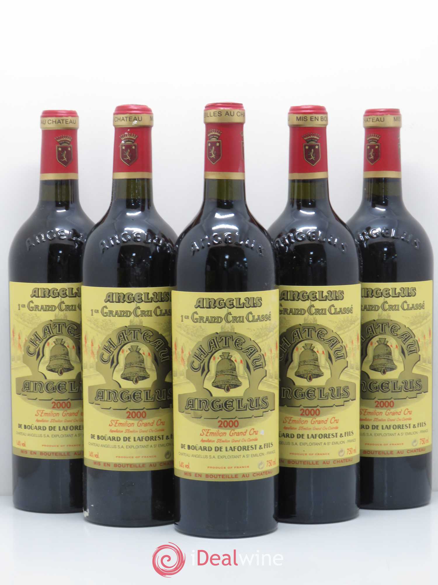 Château Angélus 1er Grand Cru Classé A 2000 - Lot de 5 bouteilles - 0