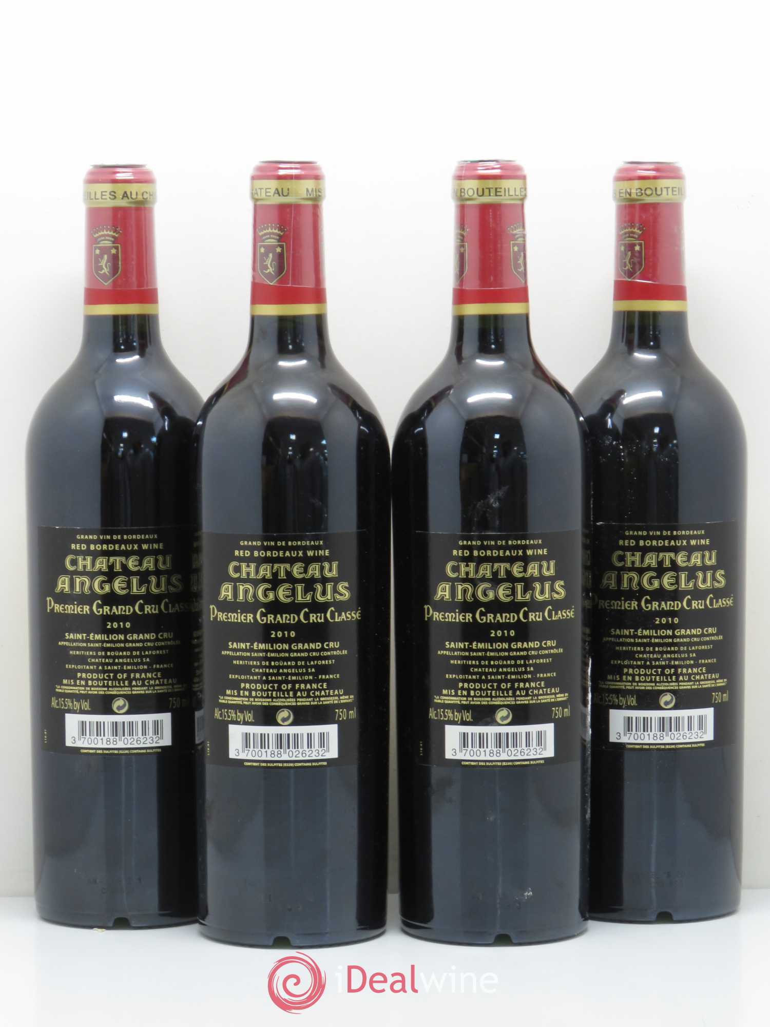 Château Angélus 1er Grand Cru Classé A 2010 - Lot de 4 bouteilles - 1