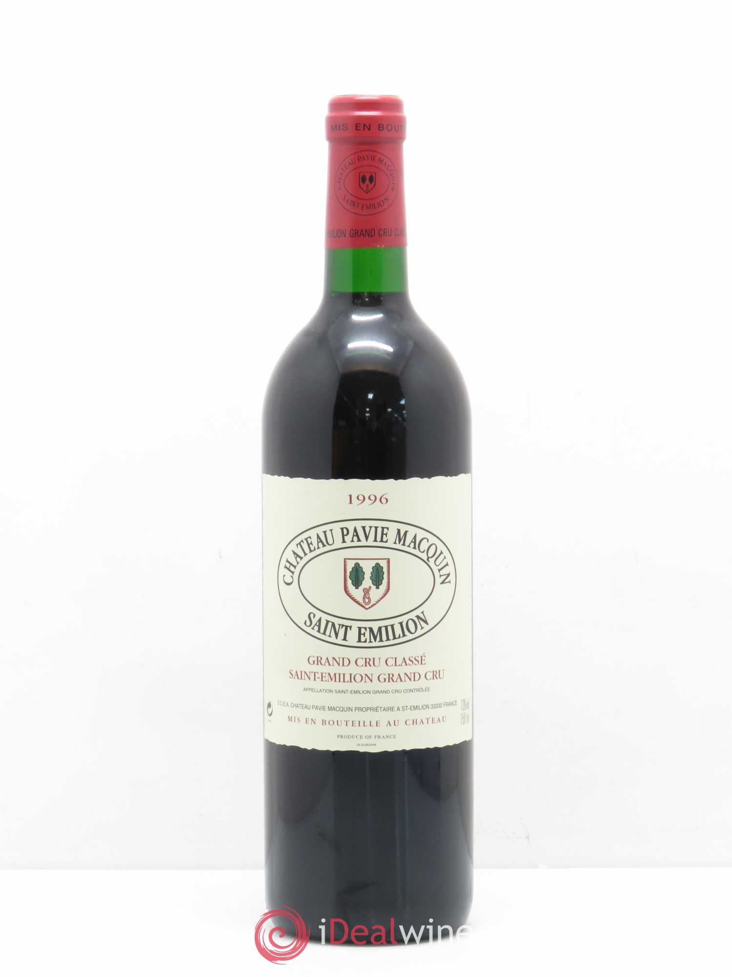 Château Pavie Macquin 1er Grand Cru Classé B 1996 - Lot de 1 bouteille - 0