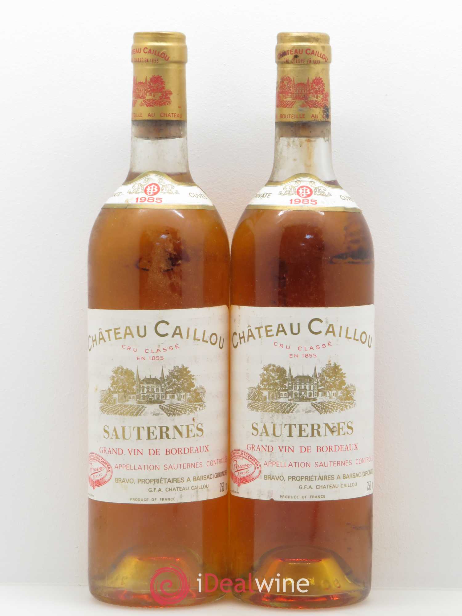 Château Caillou 2ème Grand Cru Classé 1985 - Lotto di 2 bottiglie - 0