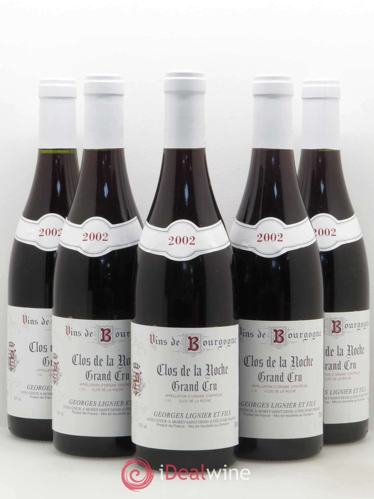 Clos de la Roche Grand Cru Georges Lignier 2002 - Lot de 5 bouteilles - 0