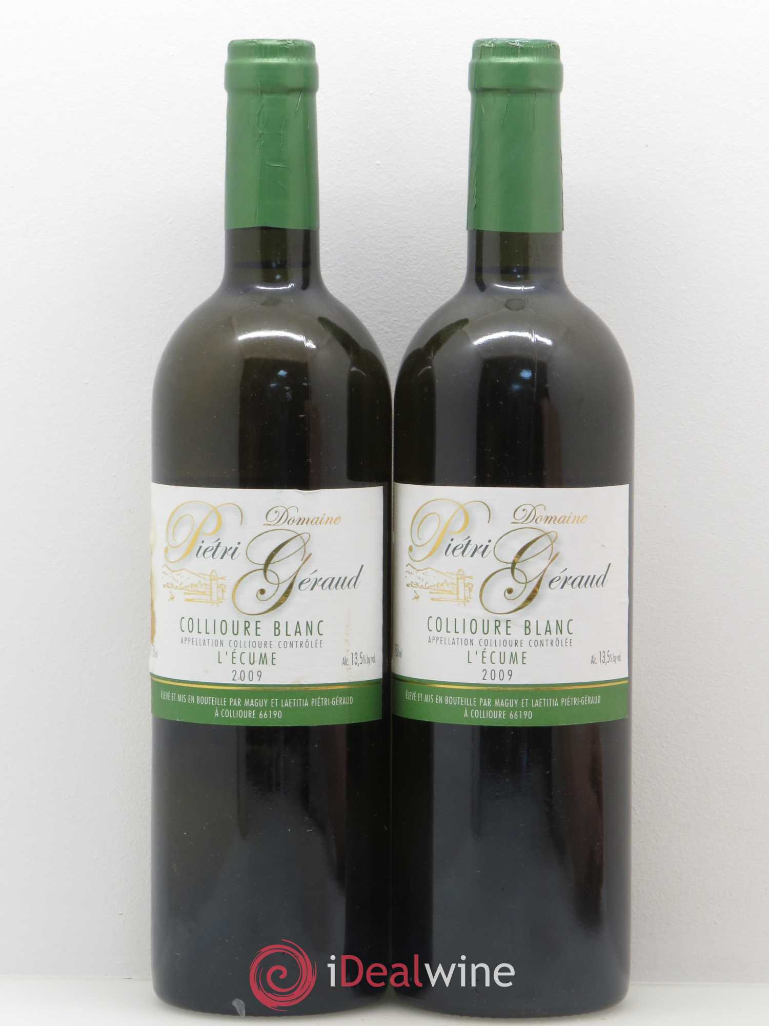 Collioure L'Ecume Domaine Pietri Geraud (sans prix de réserve) 2009 - Posten von 2 Flaschen - 0