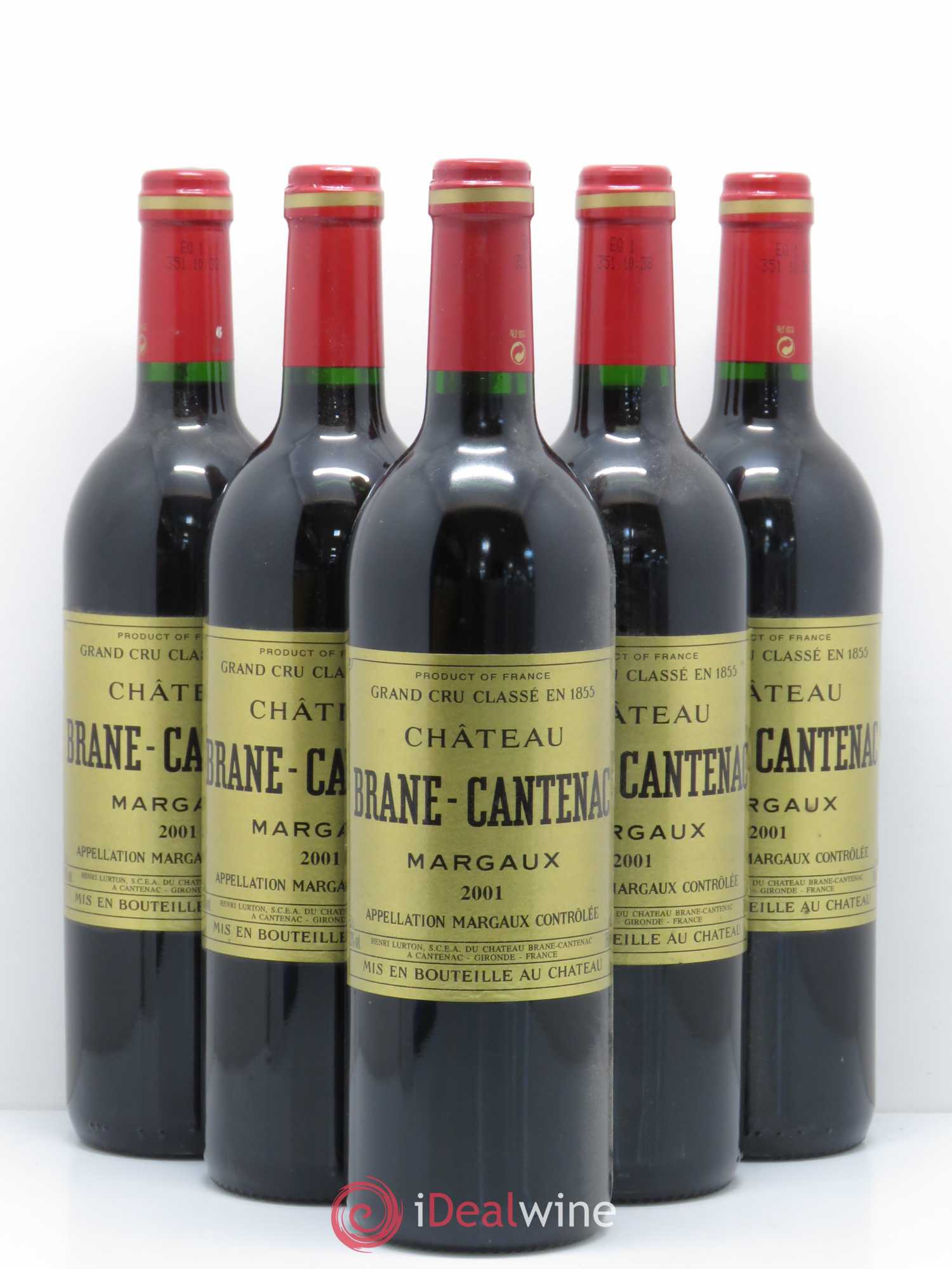 Château Brane Cantenac 2ème Grand Cru Classé 2001 - Lot de 5 bouteilles - 0