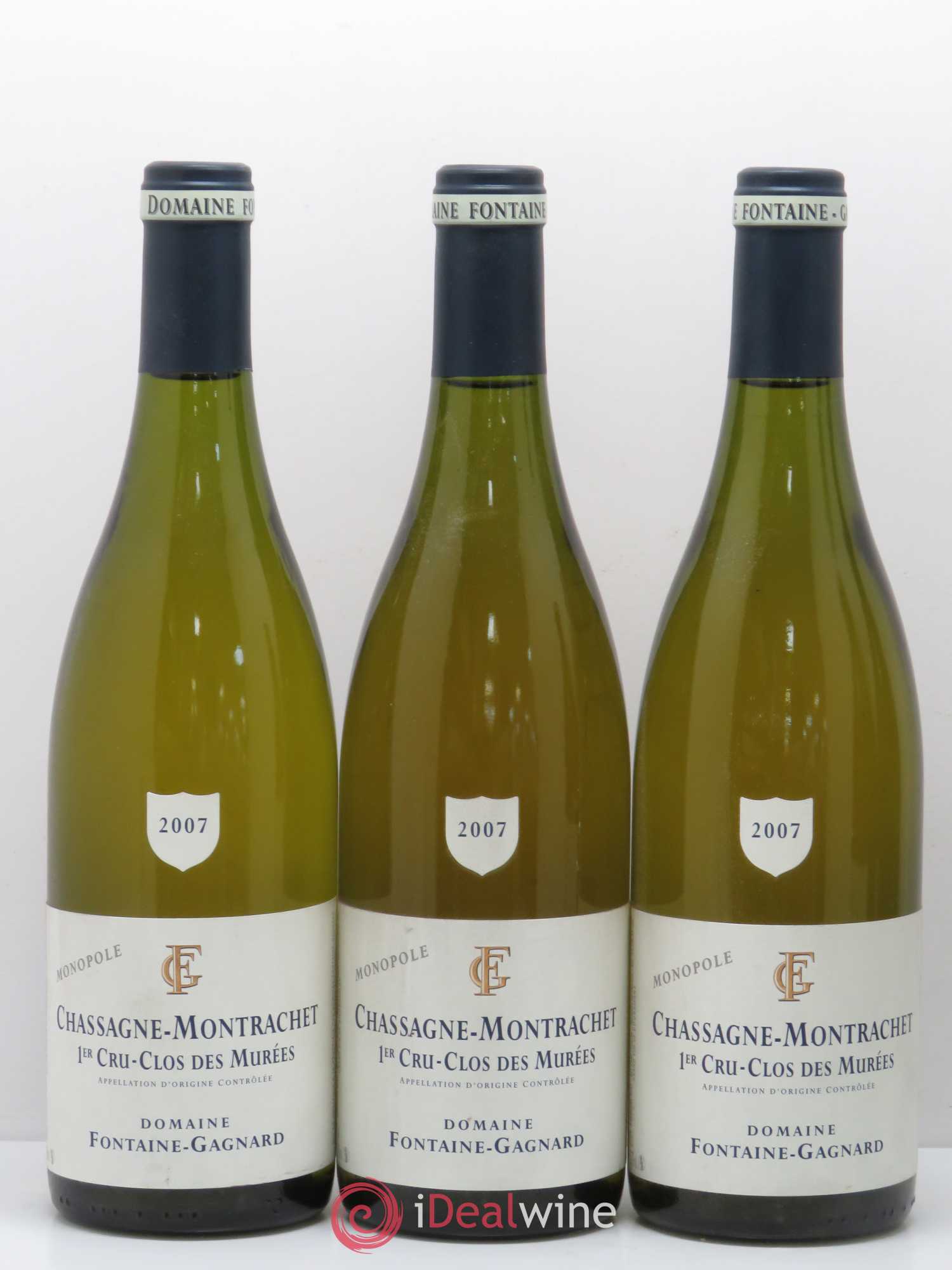 Chassagne-Montrachet 1er Cru Clos des Murees Domaine Fontaine Gagnard 2007 - Lot of 5 bottles - 1
