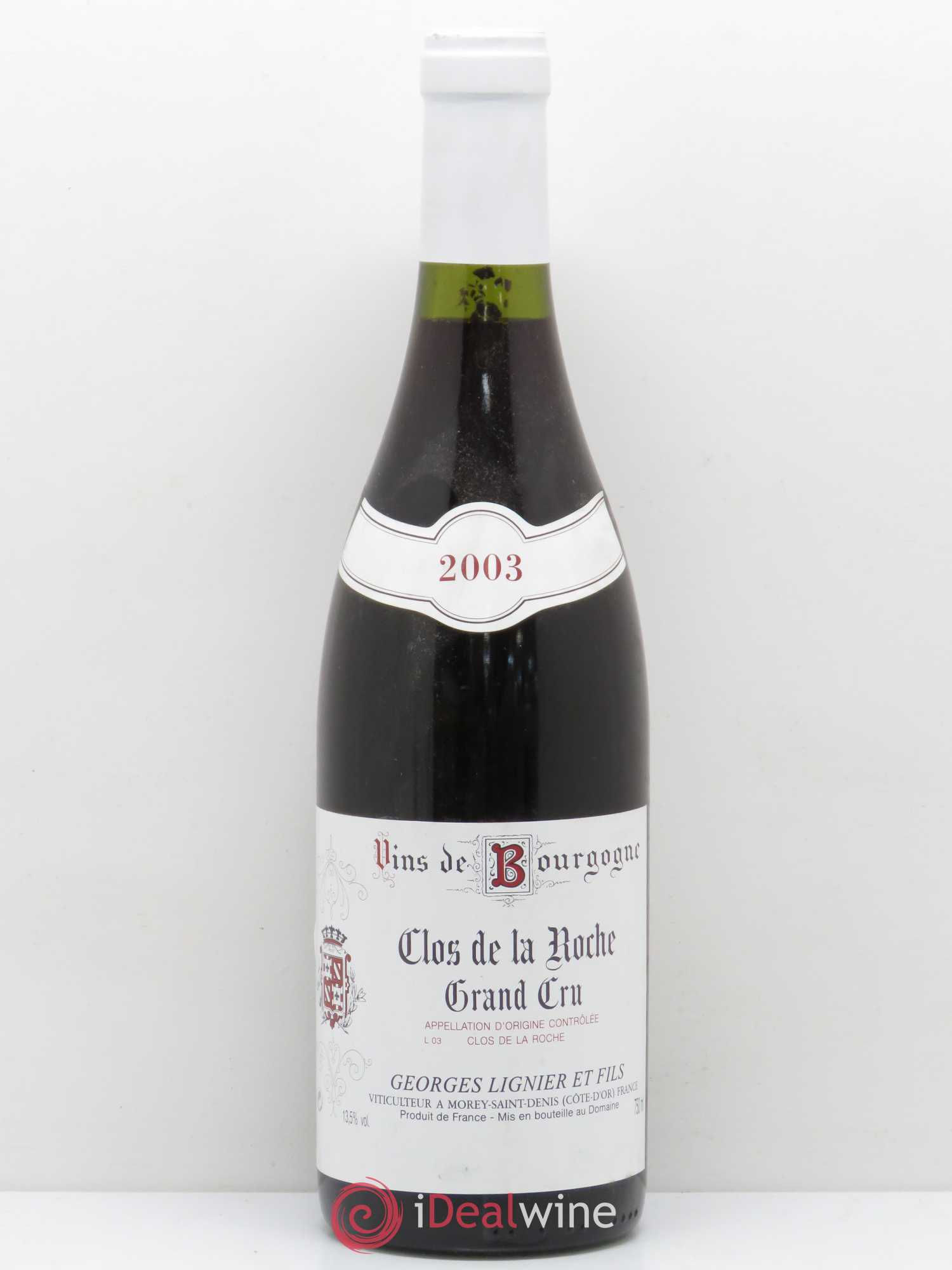 Clos de la Roche Grand Cru Domaine Georges Lignier 2003 - Lot de 1 bouteille - 0
