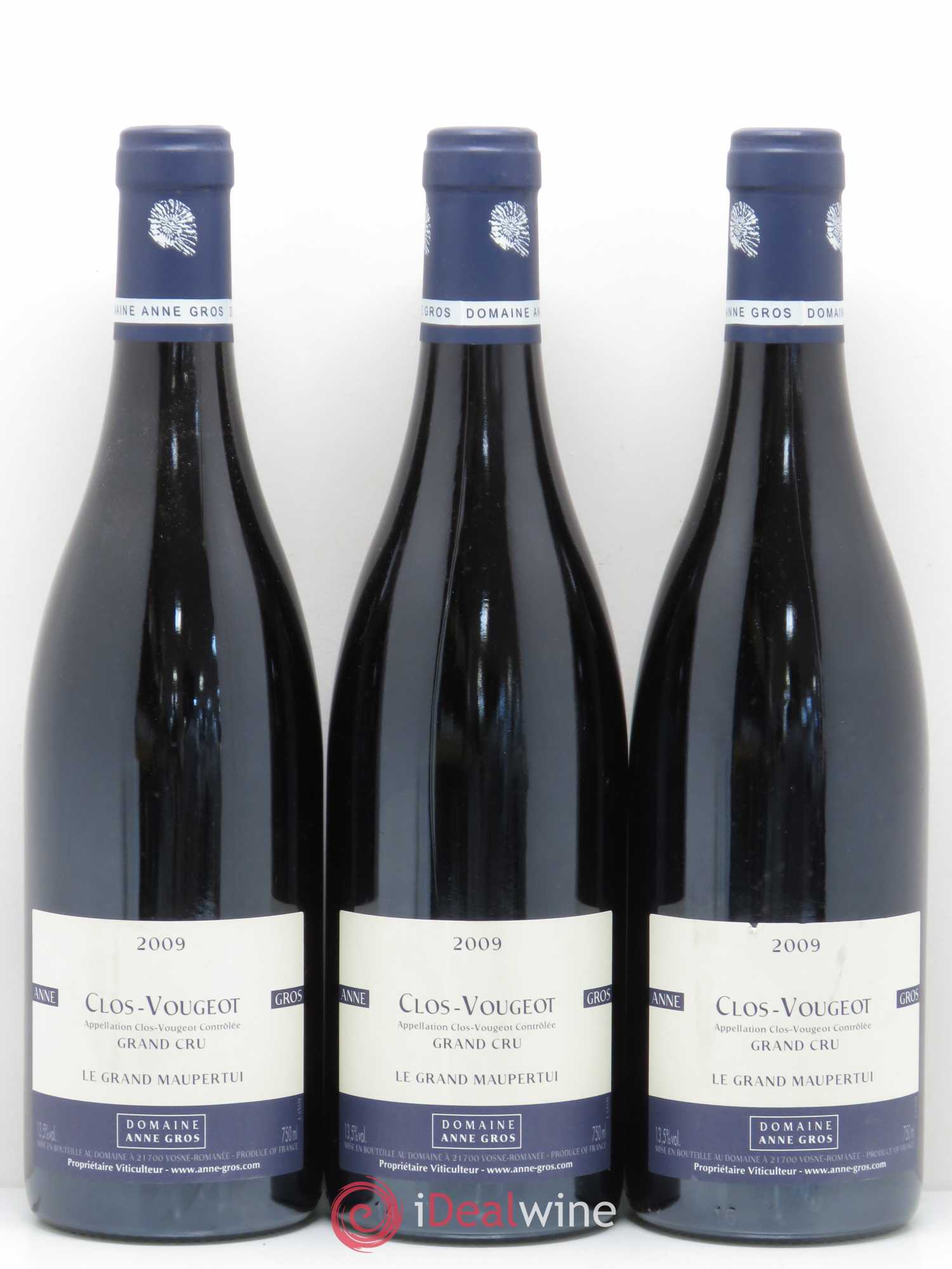 Clos de Vougeot Grand Cru Le Grand Maupertui Anne Gros 2009 - Lot de 3 bouteilles - 0