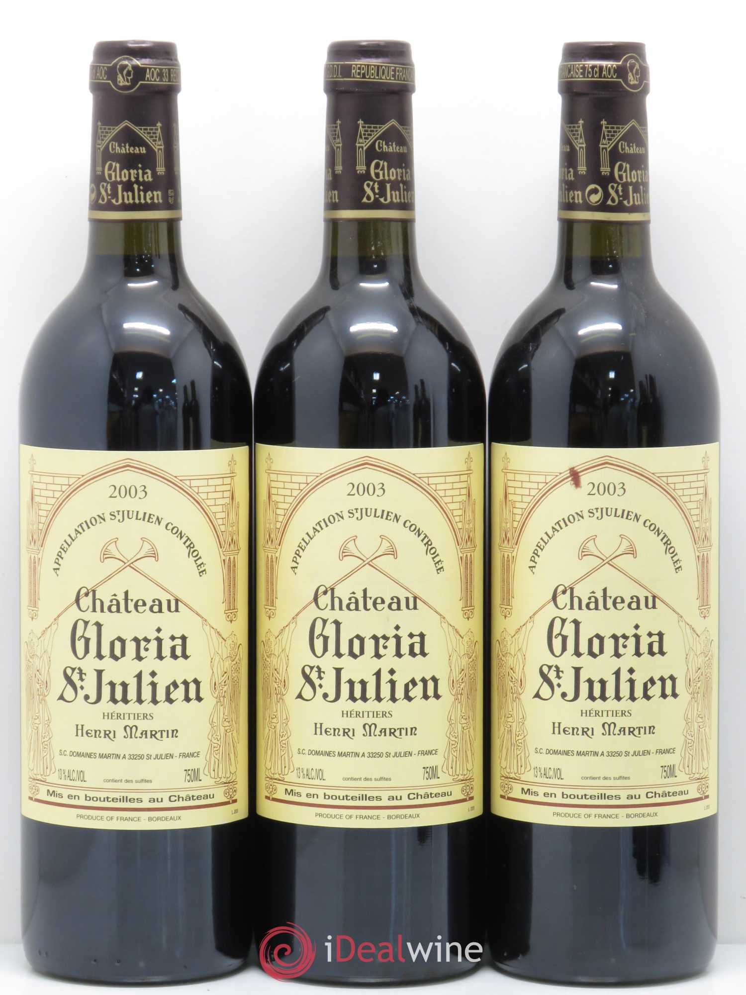 Château Gloria 2003 - Lot de 5 bouteilles - 1