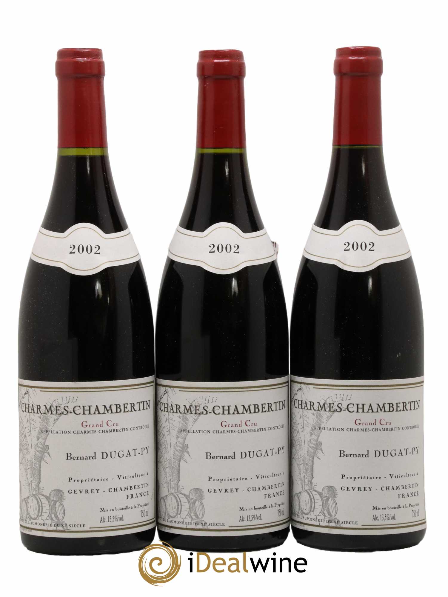 Charmes-Chambertin Grand Cru Dugat-Py 2002 - Lot de 3 bouteilles - 0