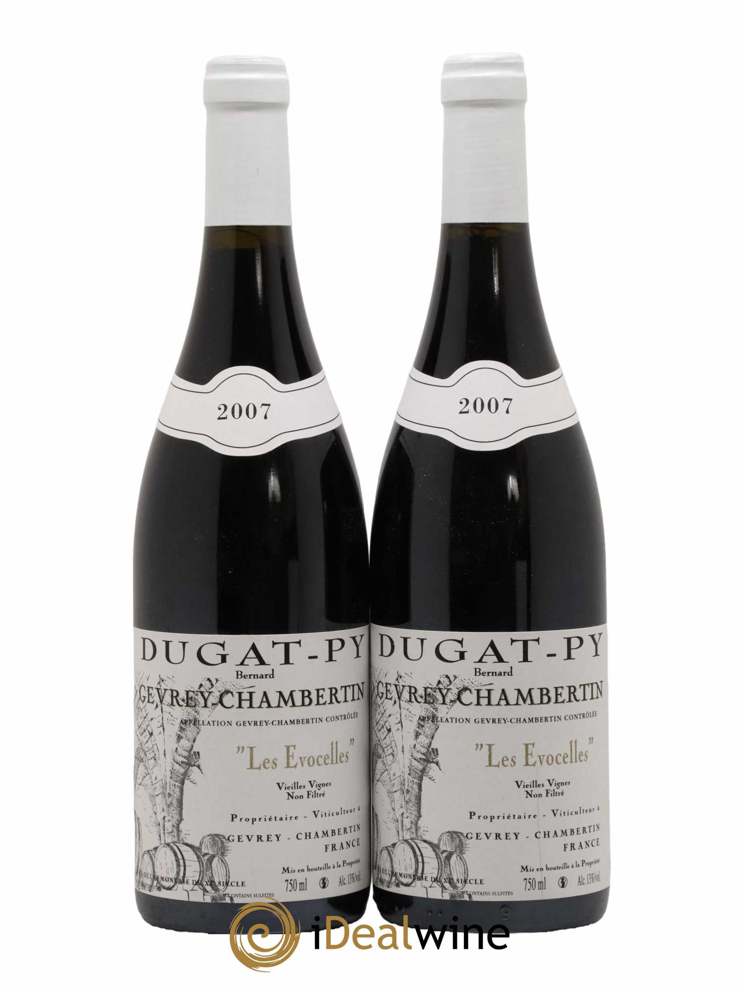 Gevrey-Chambertin Les Evocelles Vieilles Vignes Dugat-Py 2007 - Lot de 2 bouteilles - 0