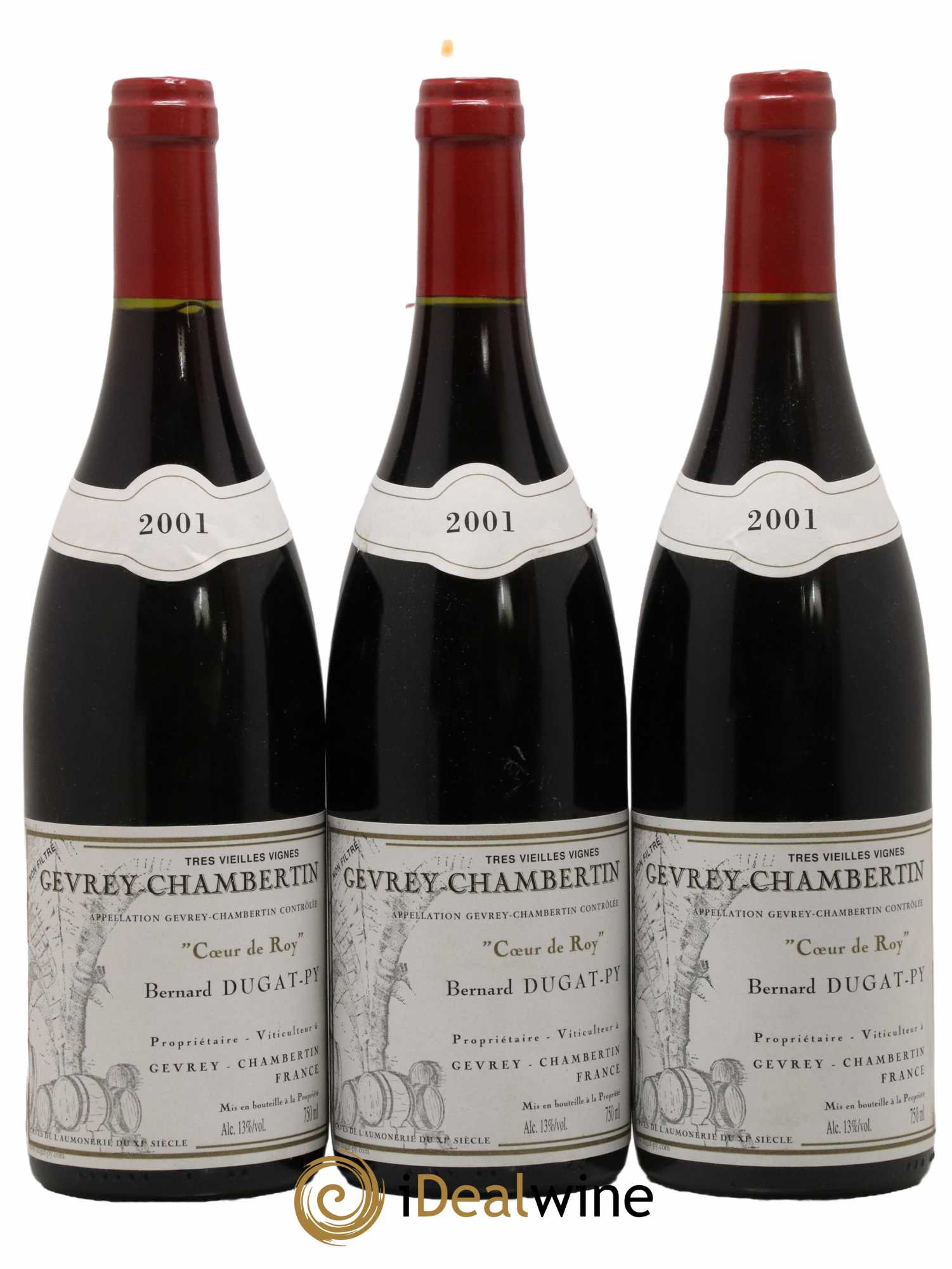 Gevrey-Chambertin Coeur de Roy Très Vieilles Vignes Dugat-Py 2001 - Lot de 3 bouteilles - 0