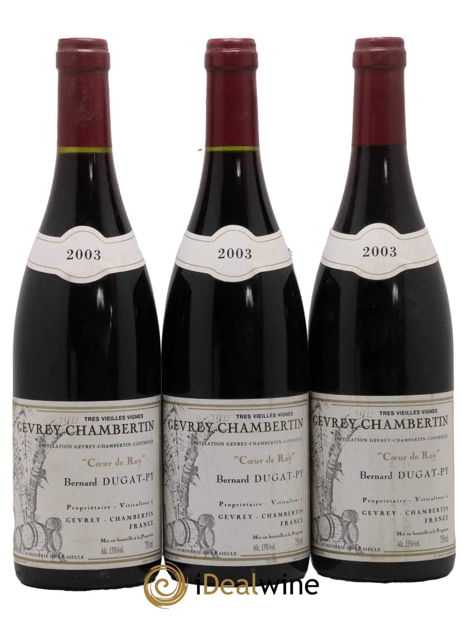 Gevrey-Chambertin Coeur de Roy Très Vieilles Vignes Dugat-Py 2003 - Lot de 3 bouteilles - 0