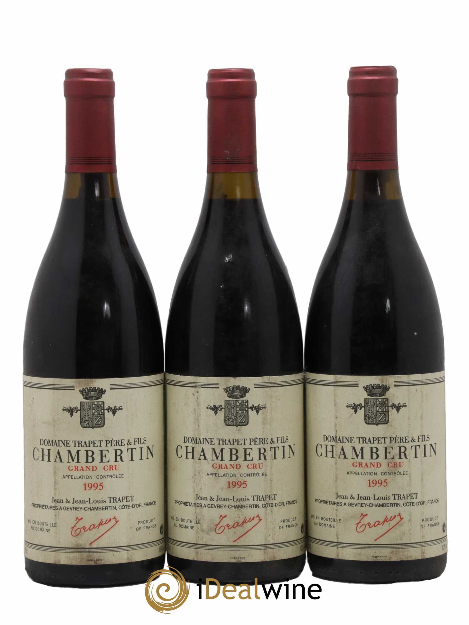 Chambertin Grand Cru Domaine Trapet 1995 - Lot de 3 bouteilles - 0
