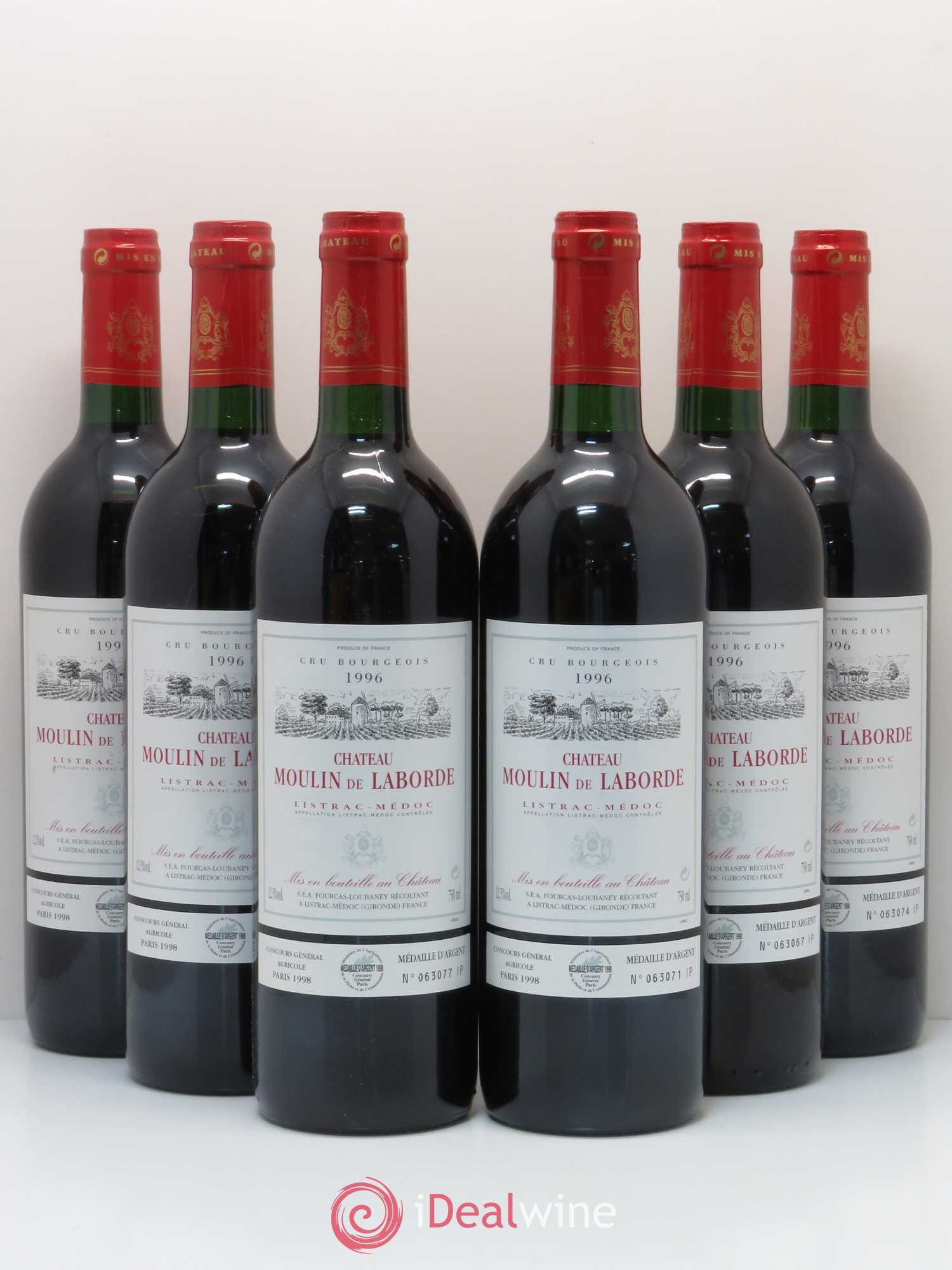 Château Moulin de Laborde Cru Bourgeois (sans prix de réserve) 1996 - Lot de 6 bouteilles - 0