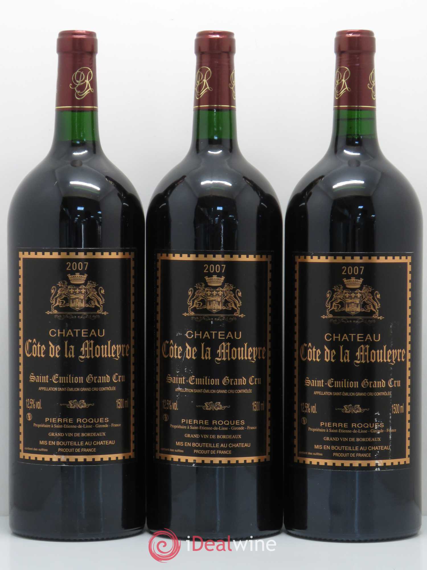 Saint-Émilion Château Côte de la Mouleyre 2007 - Posten von 3 Magnum - 0