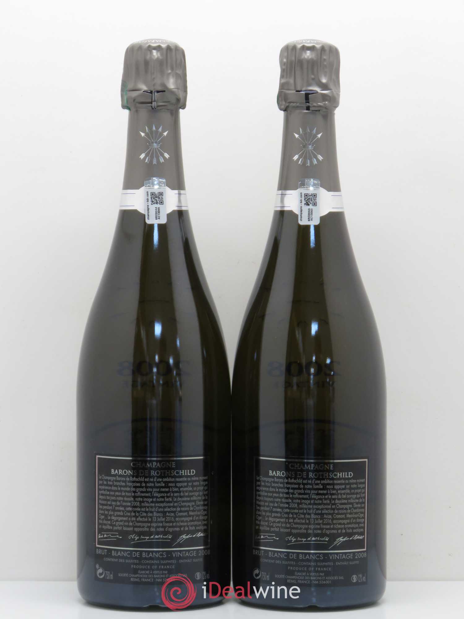 Champagne Barons de Rothschild Blanc de Blancs Vintage 2008 - Posten von 2 Flaschen - 1
