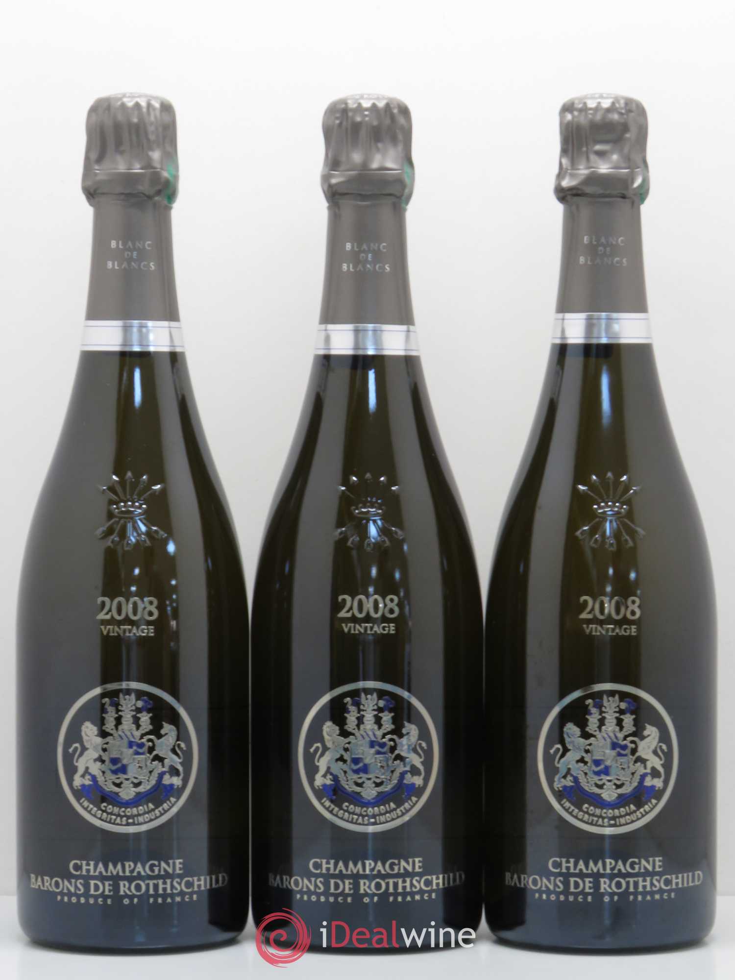 Champagne Barons de Rothschild Blanc de Blancs Vintage 2008 - Lot de 3 bouteilles - 0