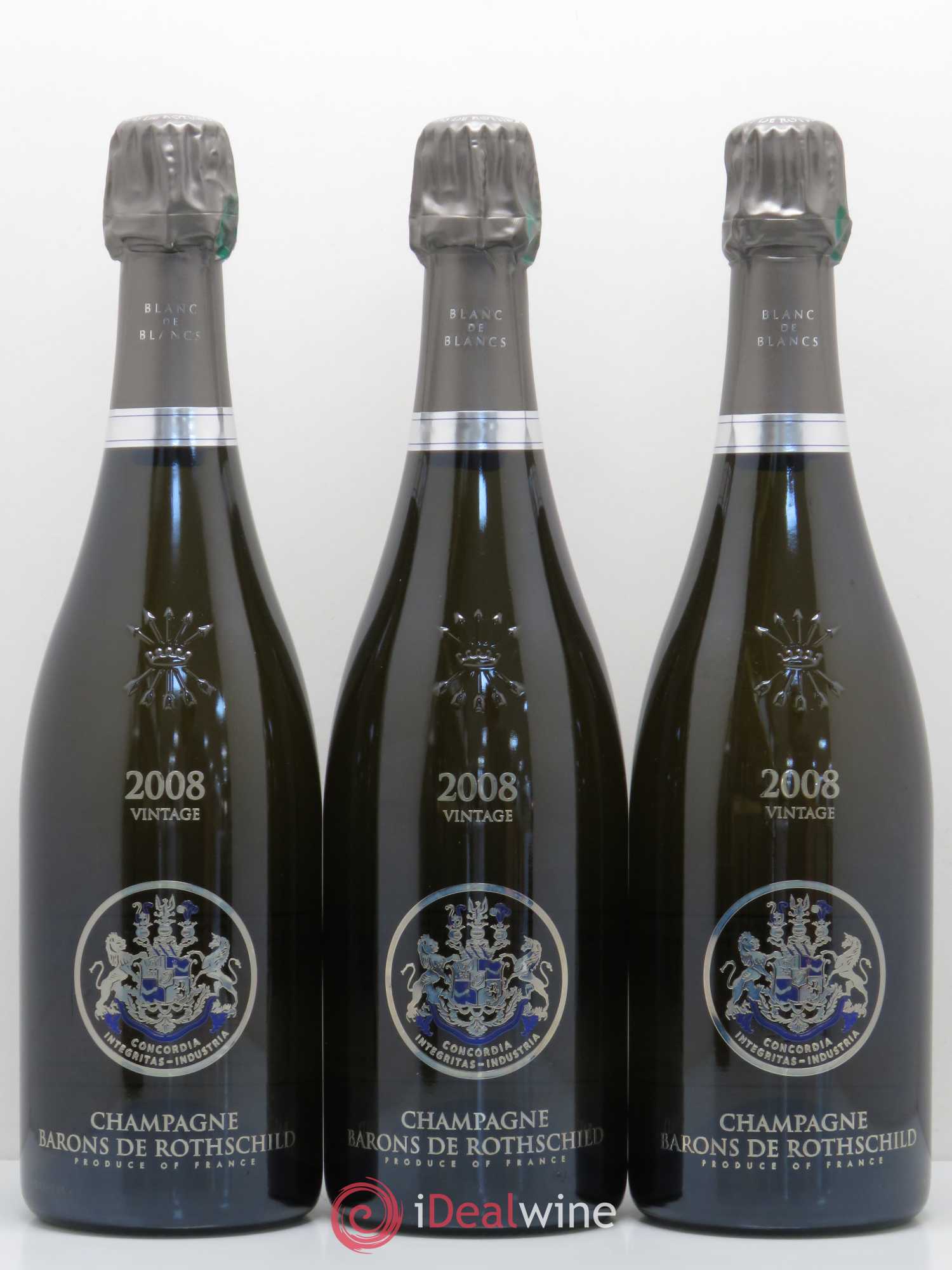 Champagne Barons de Rothschild Blanc de Blancs Vintage 2008 - Posten von 3 Flaschen - 0