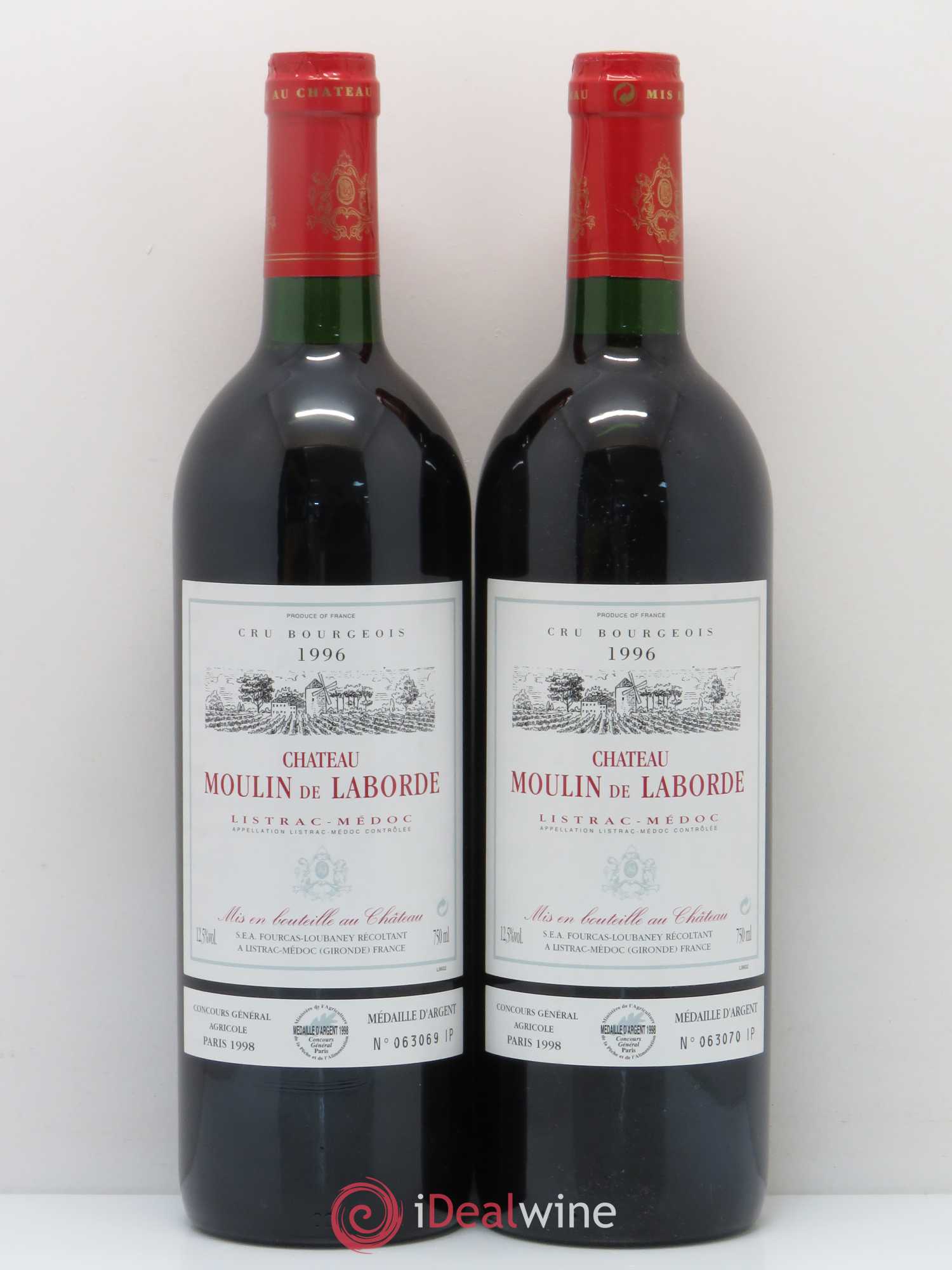 Château Moulin de Laborde Cru Bourgeois (sans prix de réserve) 1996 - Lot de 2 bouteilles - 0
