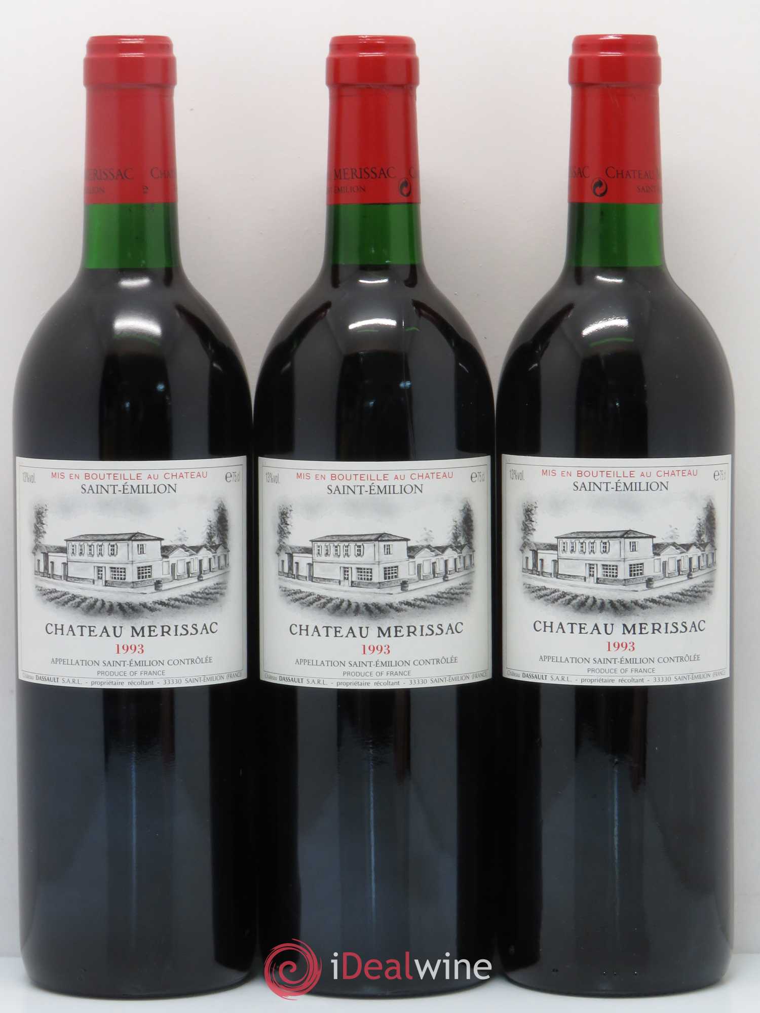 Saint-Émilion Château Merissac 1993 - Lot de 10 bouteilles - 2