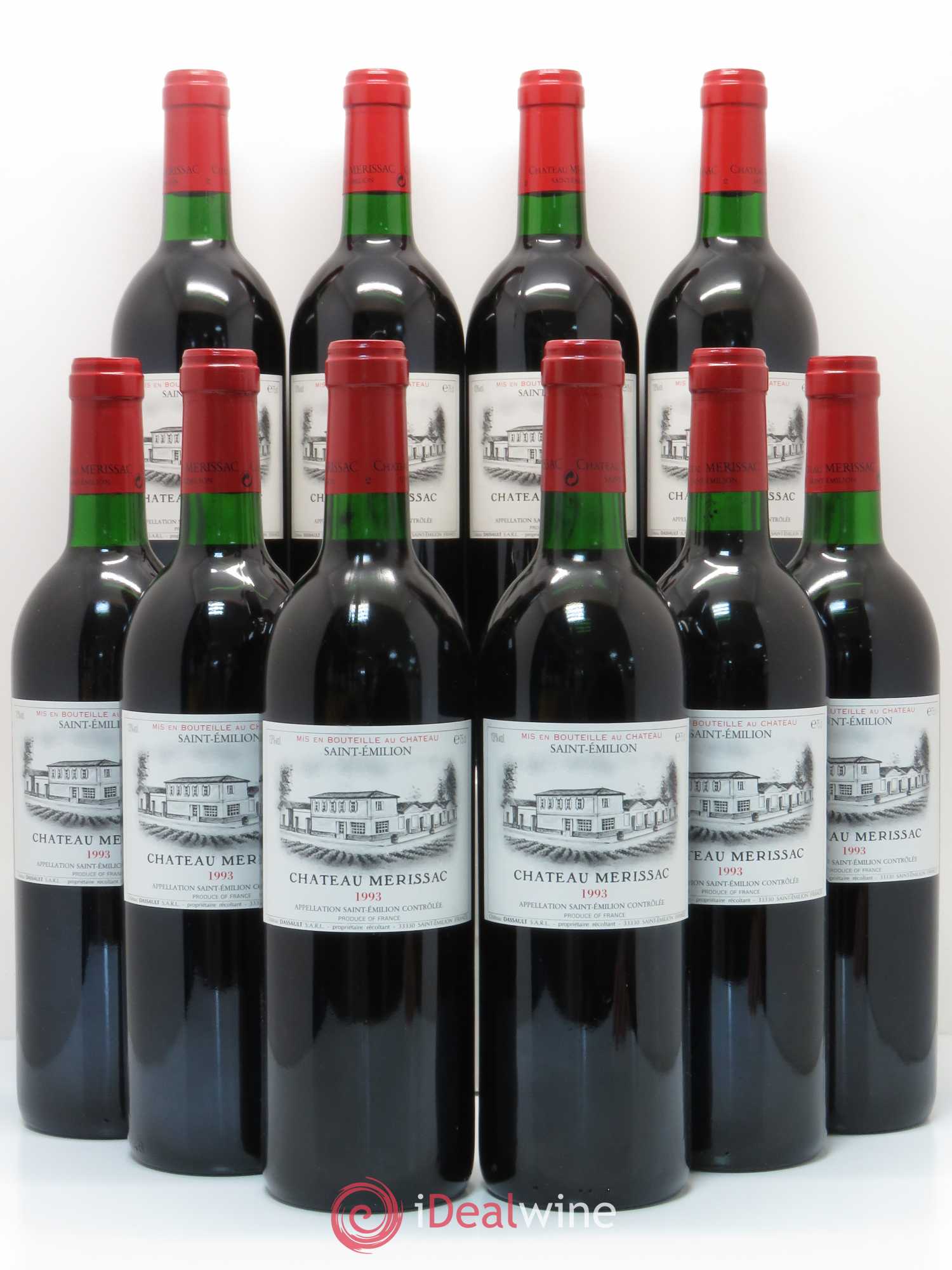 Saint-Émilion Château Merissac 1993 - Lot de 10 bouteilles - 0