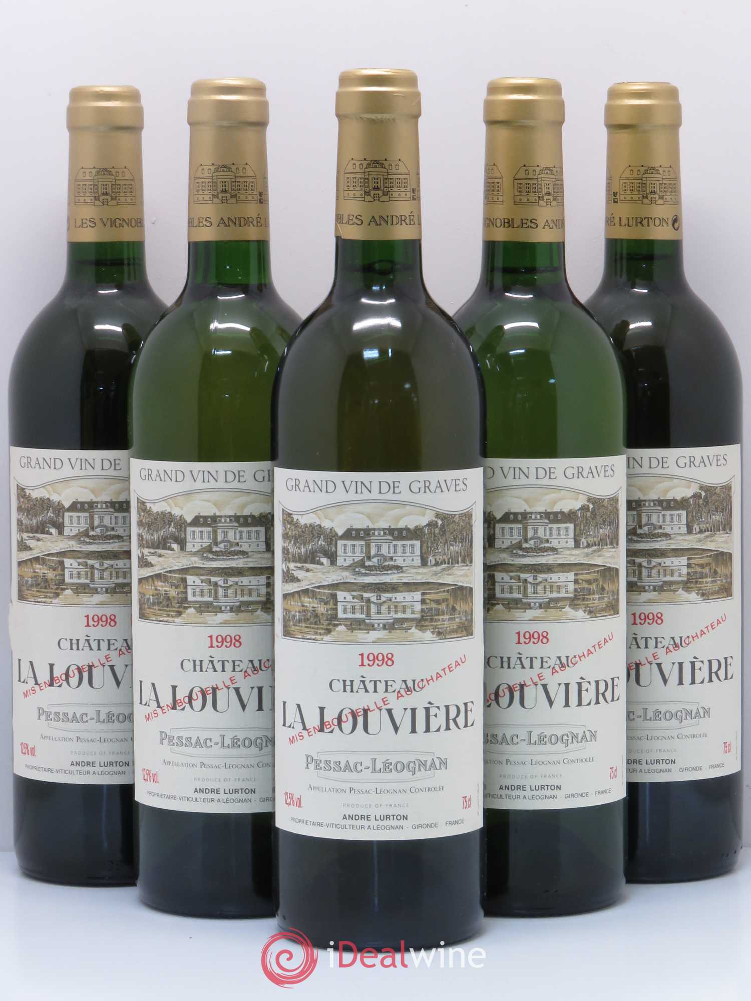 Château la Louvière 1998 - Lot de 5 bouteilles - 0