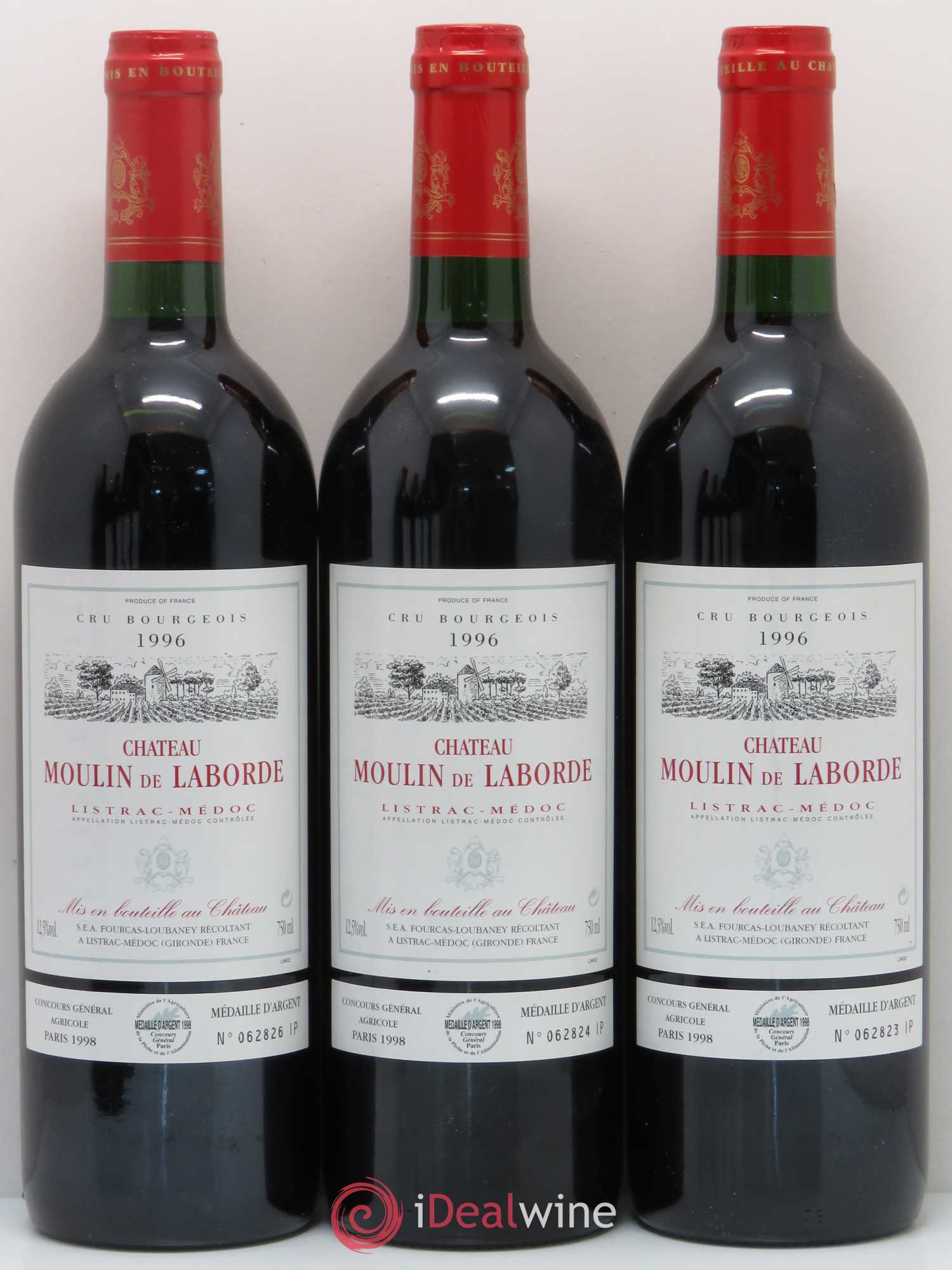 Château Moulin de Laborde Cru Bourgeois (sans prix de réserve) 1996 - Lot de 8 bouteilles - 1