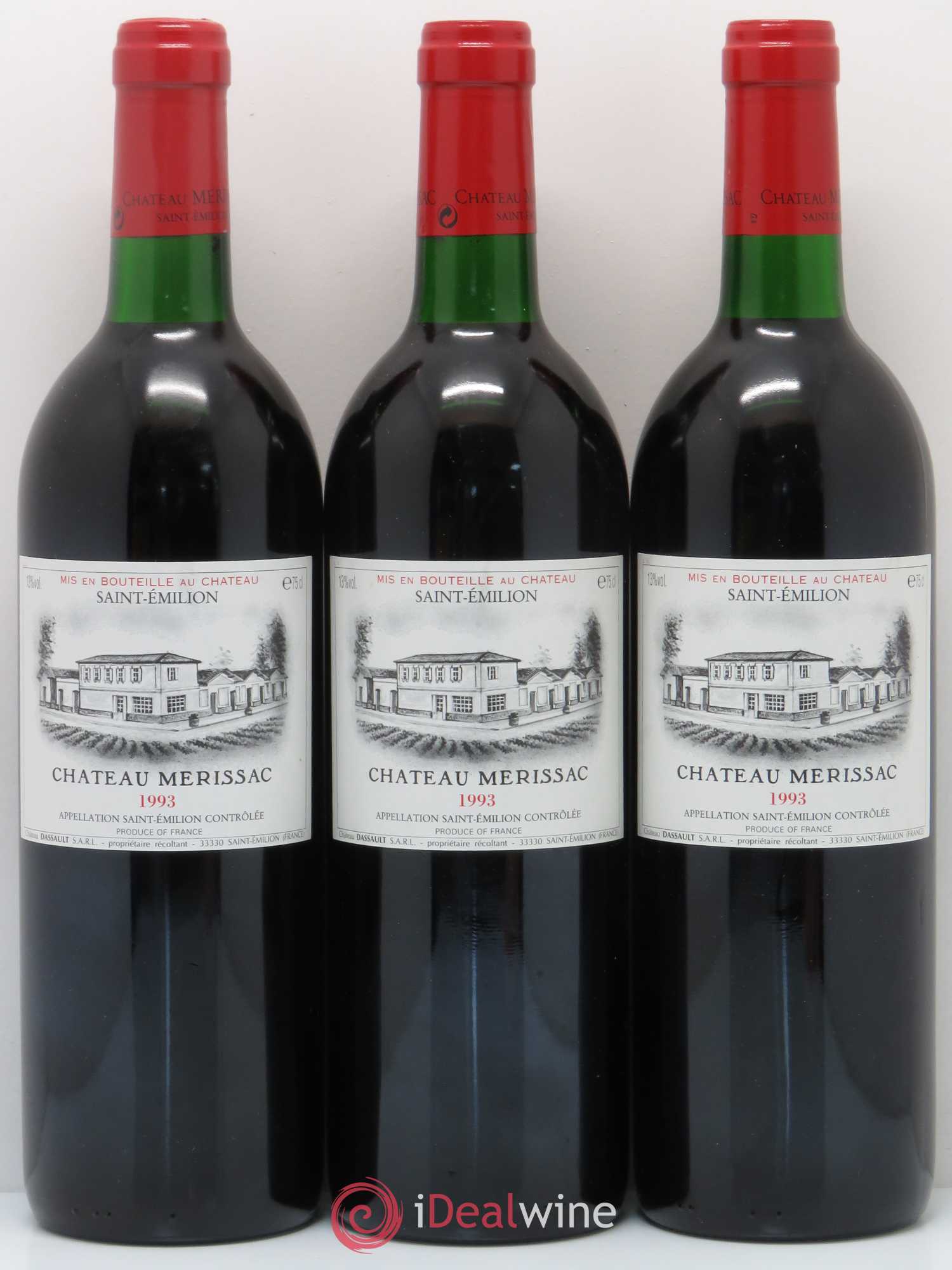 Saint-Émilion Château Merissac (sans prix de réserve) 1993 - Posten von 3 Flaschen - 0