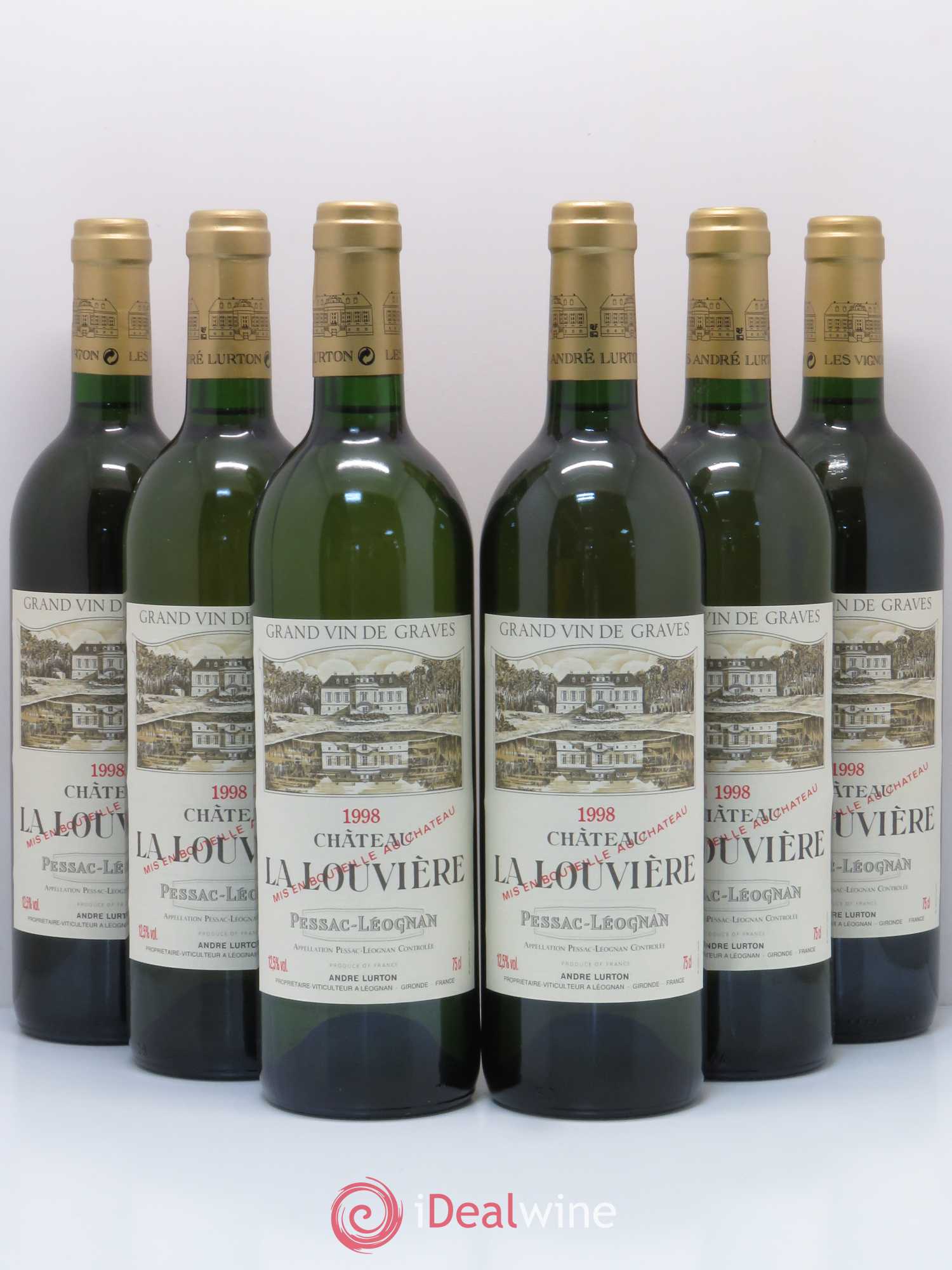 Château la Louvière 1998 - Lot de 6 bouteilles - 0