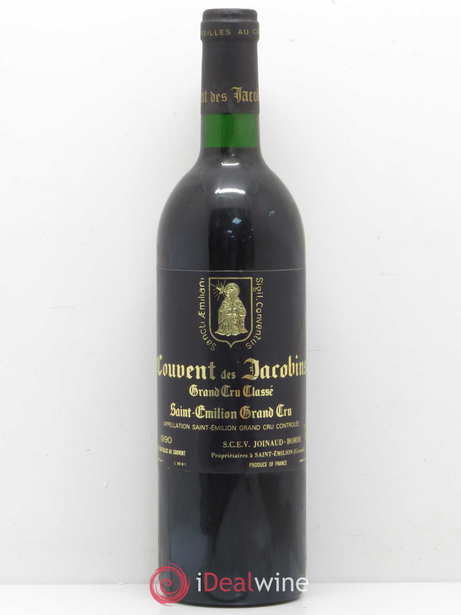 Château Couvent des Jacobins Grand Cru Classé 1990 - Lot de 1 bouteille - 0