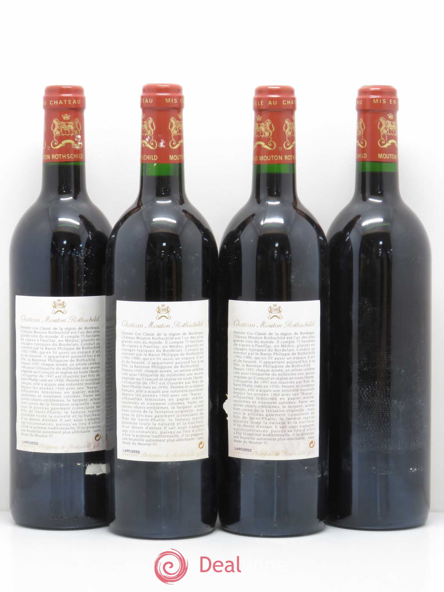 Château Mouton Rothschild 1er Grand Cru Classé 1997 - Lot de 4 bouteilles - 1