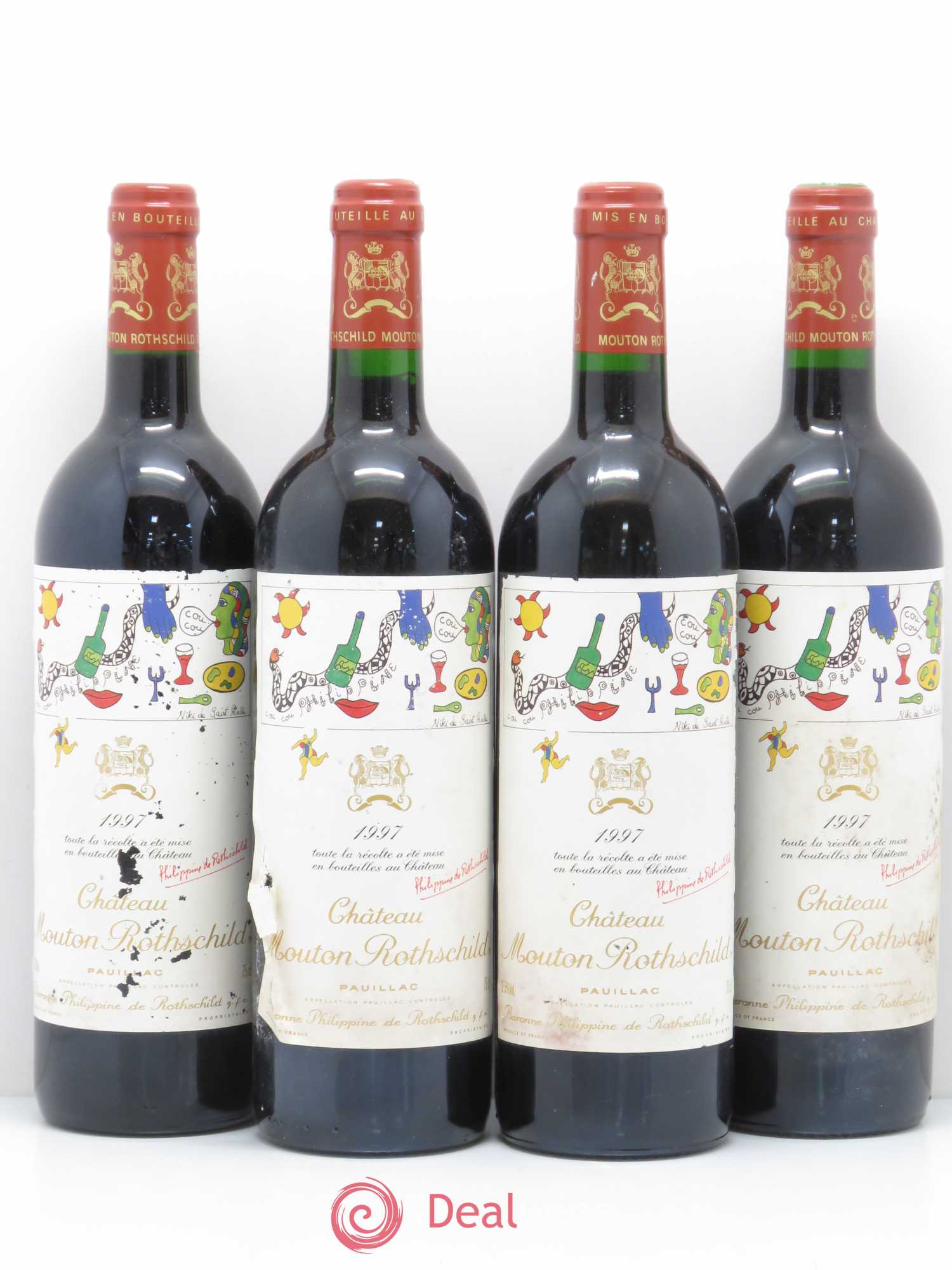 Château Mouton Rothschild 1er Grand Cru Classé 1997 - Lot de 4 bouteilles - 0