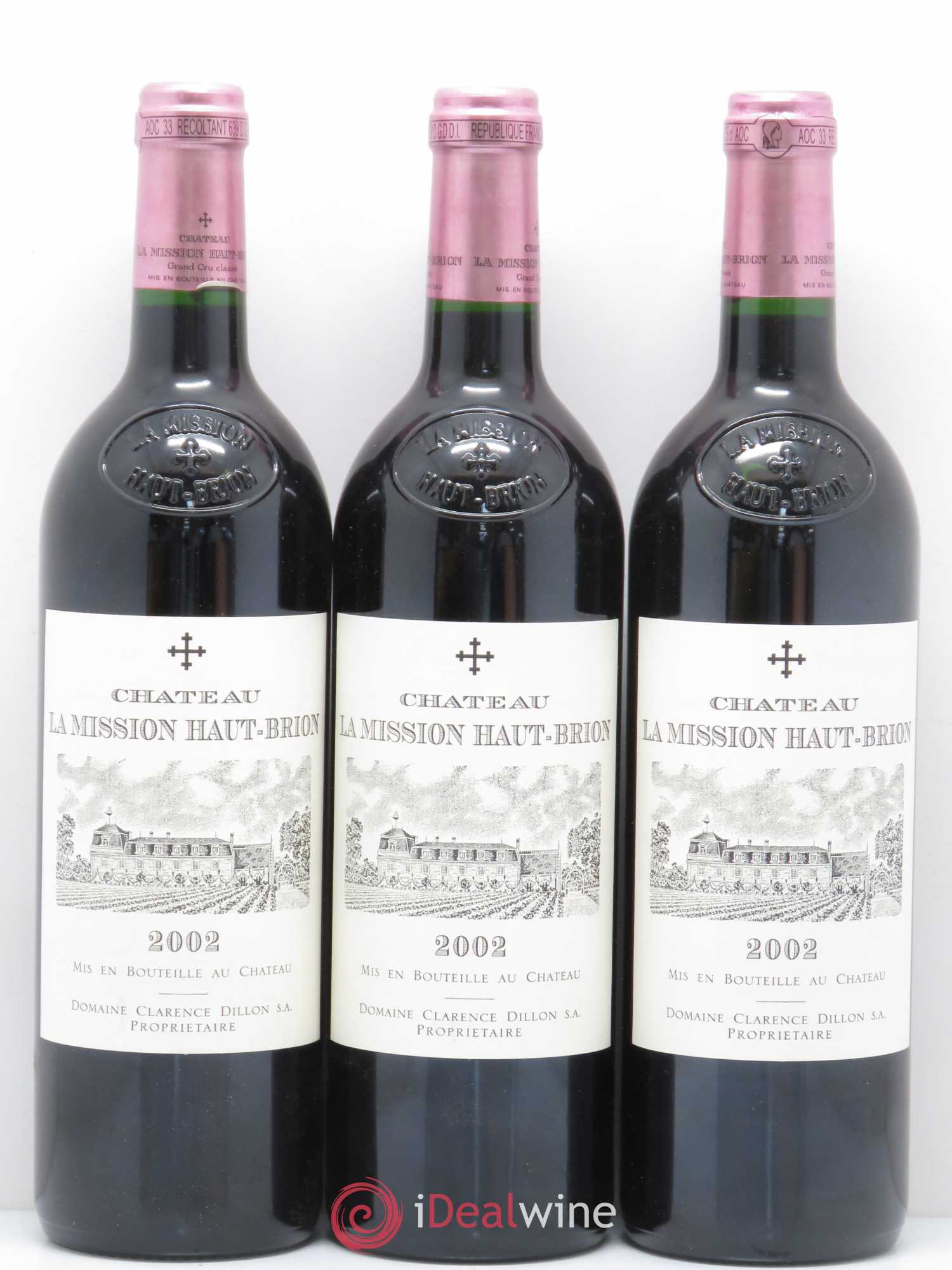 Château la Mission Haut-Brion Cru Classé de Graves 2002 - Lot de 3 bouteilles - 0