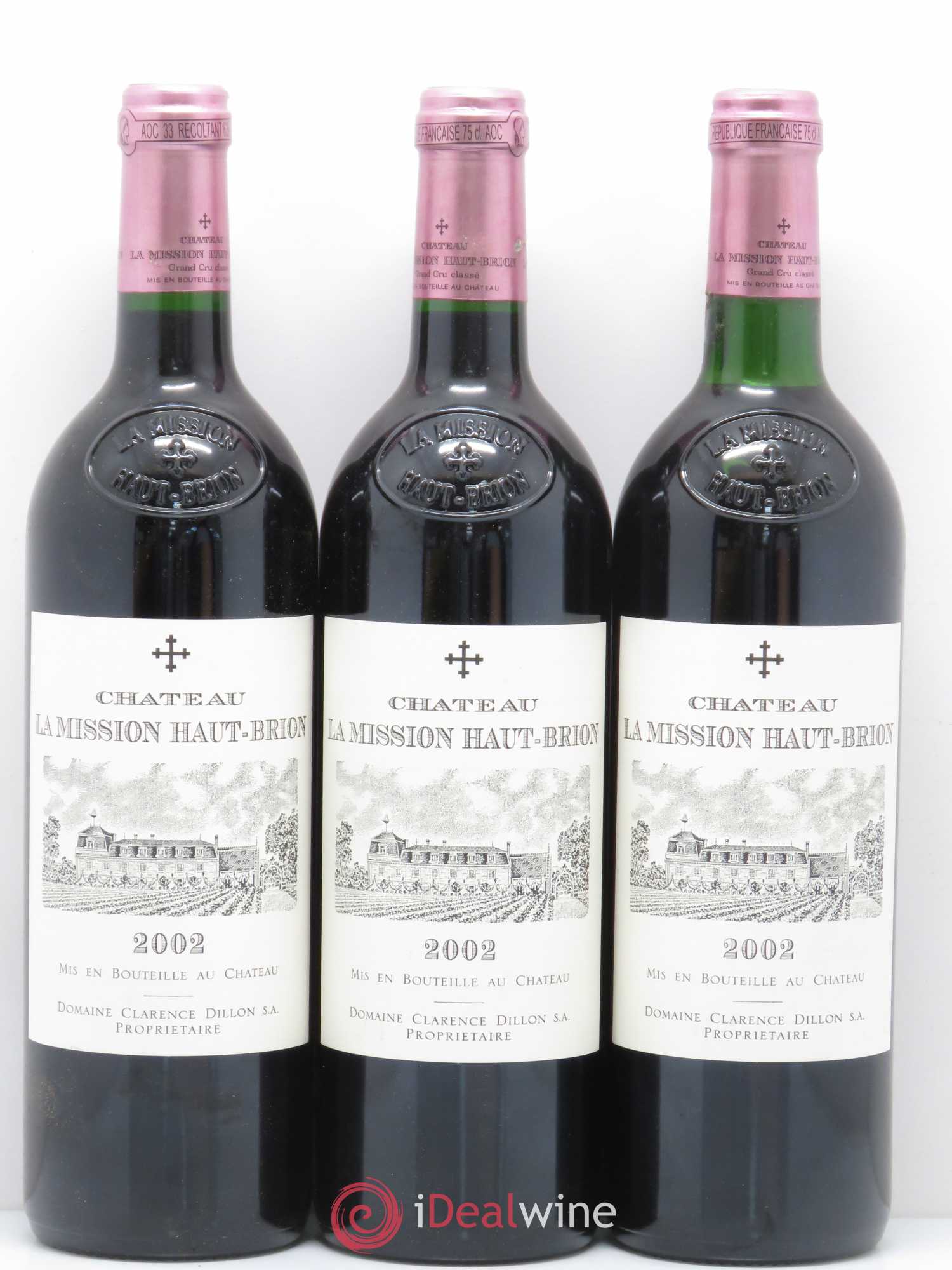 Château la Mission Haut-Brion Cru Classé de Graves 2002 - Lot de 3 bouteilles - 0