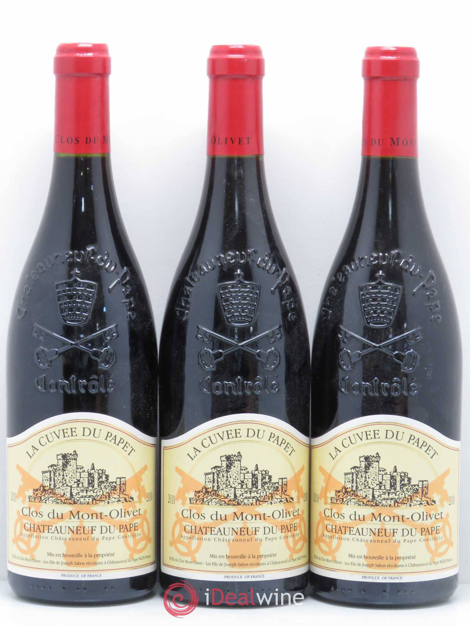 Châteauneuf-du-Pape Cuvée du Papet Clos du Mont-Olivet 2010 - Lotto di 3 bottiglie - 0