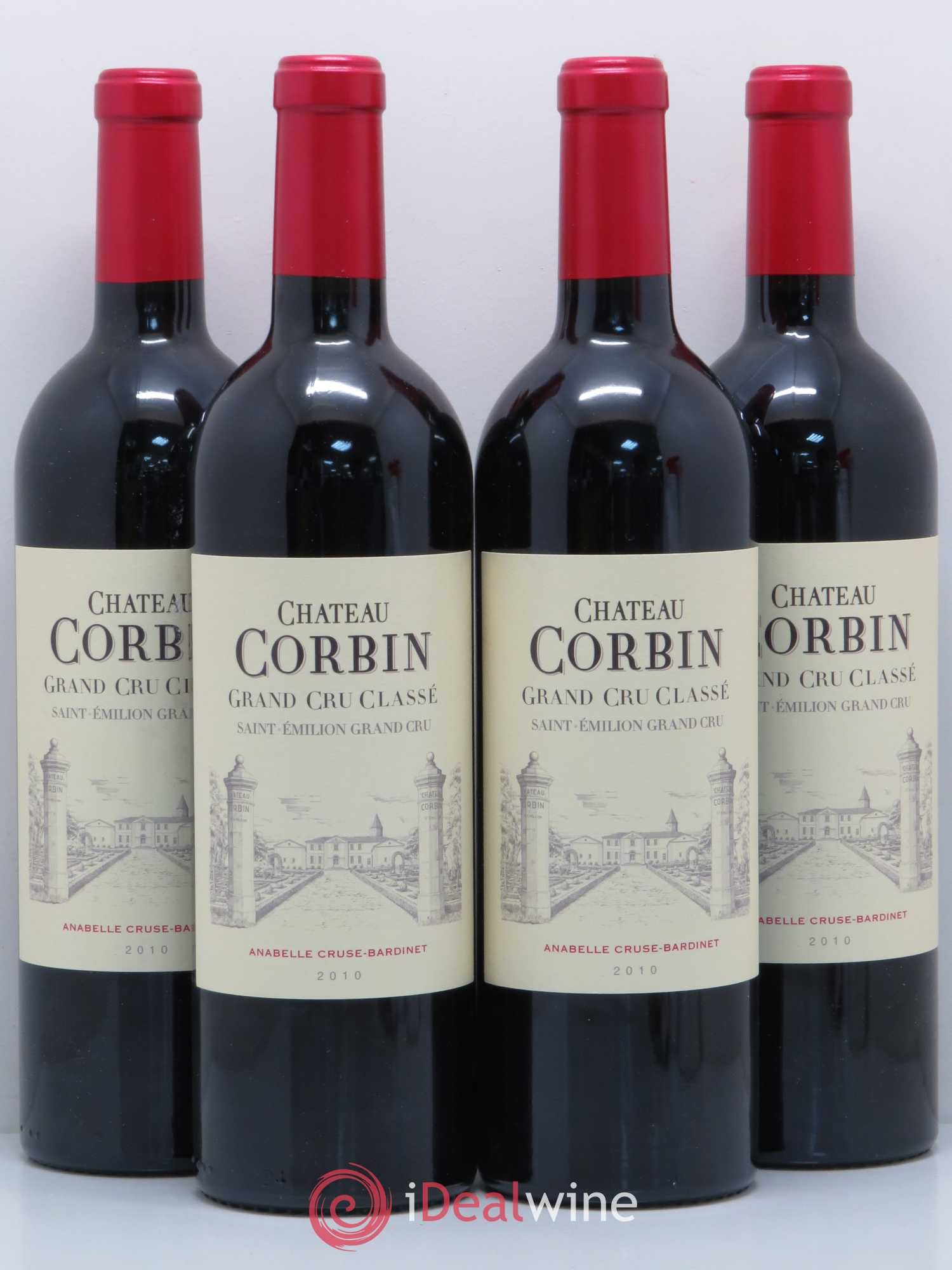 Château Corbin Grand Cru Classé 2010 - Lot de 4 bouteilles - 0