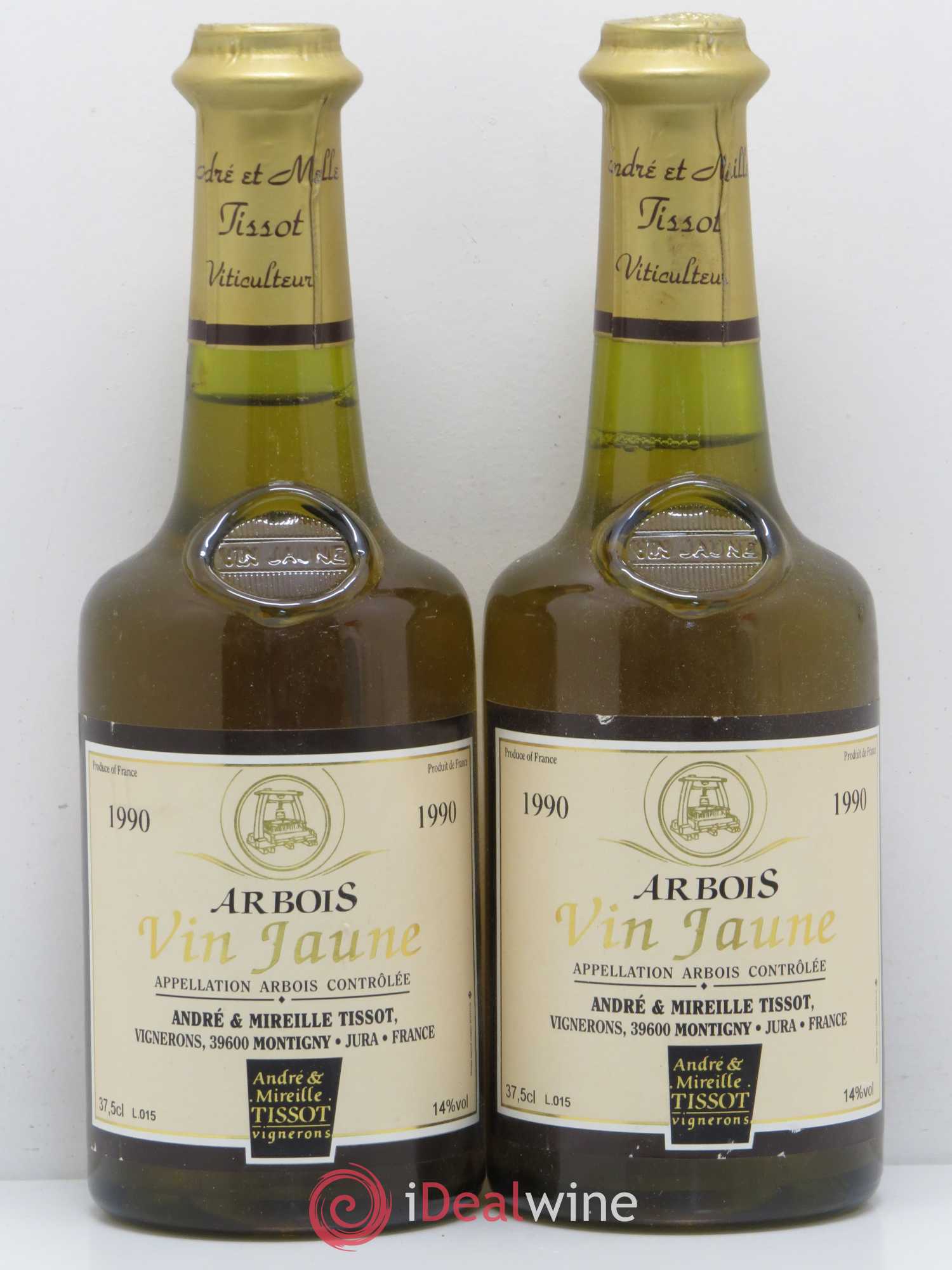 Arbois Vin Jaune Tissot 1990 - Lot de 2 demi bouteilles - 0