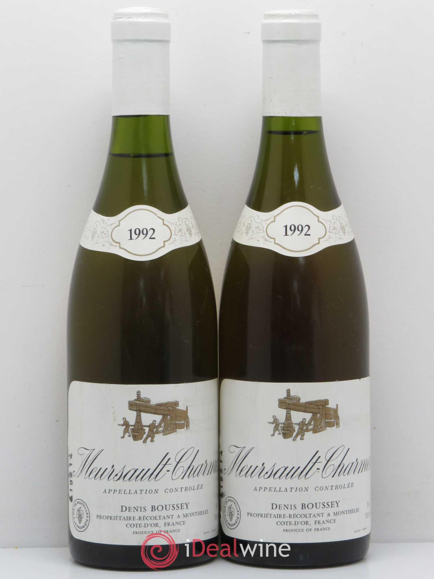 Meursault 1er Cru Charmes Denis Boussey 1992 - Posten von 2 Flaschen - 0