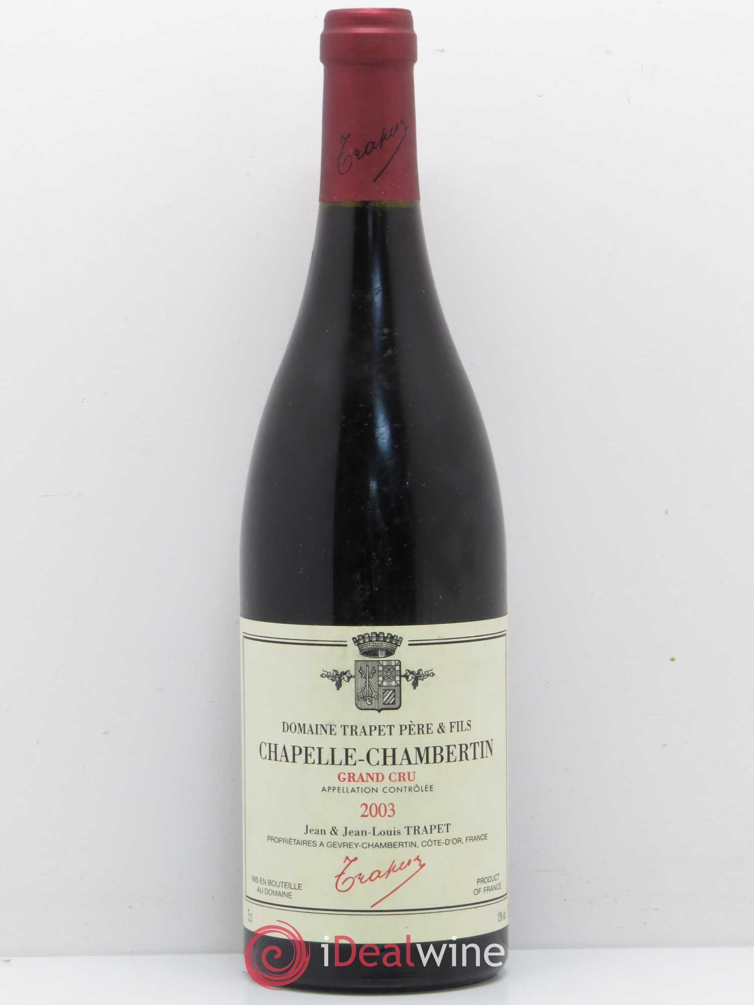 Chapelle-Chambertin Grand Cru Domaine Trapet 2003 - Lot de 1 bouteille - 0