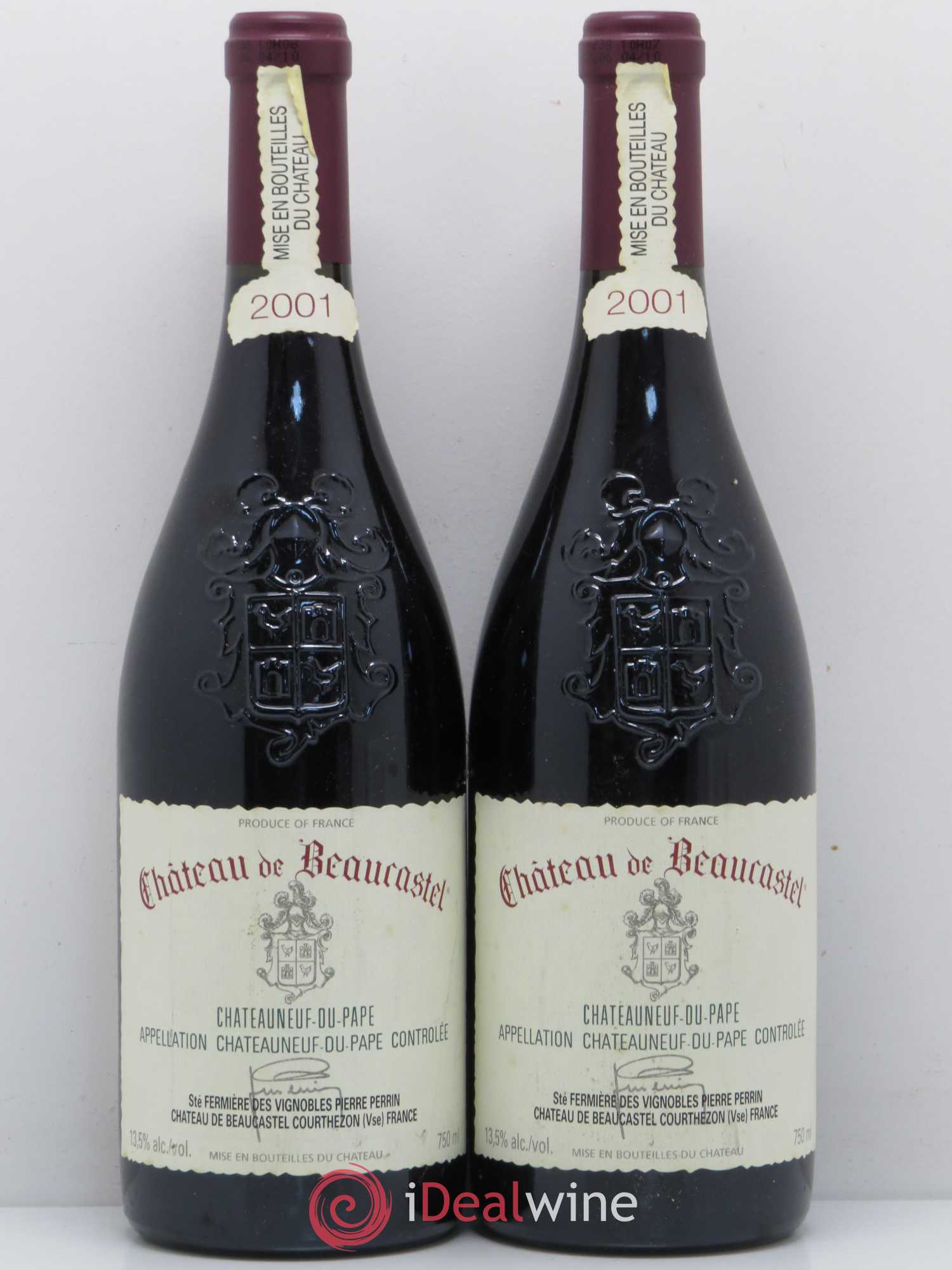 Châteauneuf-du-Pape Château de Beaucastel Famille Perrin 2001 - Lot de 2 bouteilles - 0