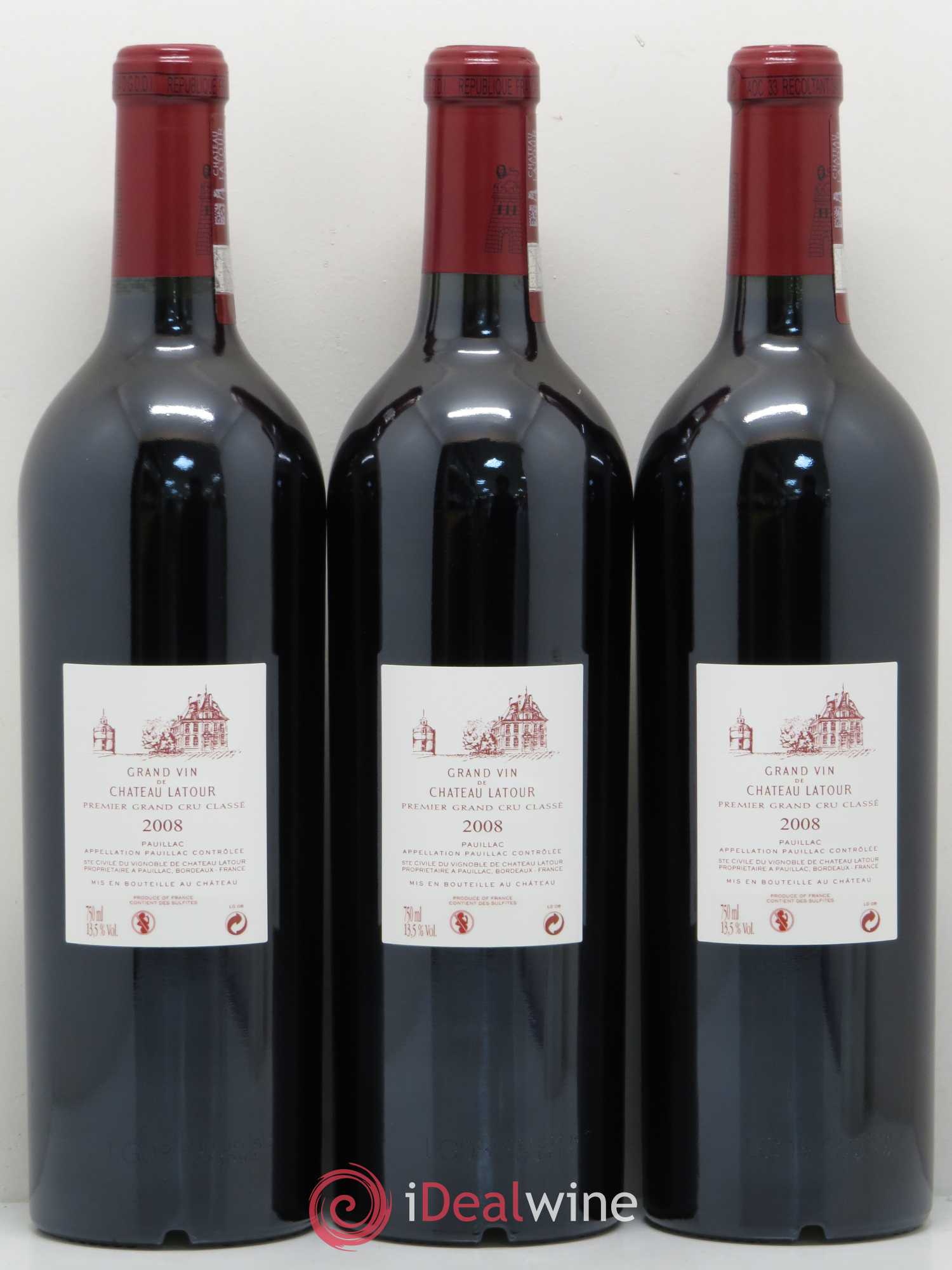 Château Latour 1er Grand Cru Classé 2008 - Lot de 3 bouteilles - 1