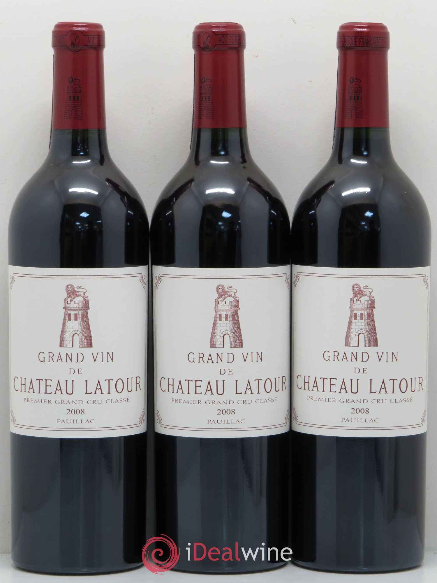 Château Latour 1er Grand Cru Classé 2008 - Lot de 3 bouteilles - 0