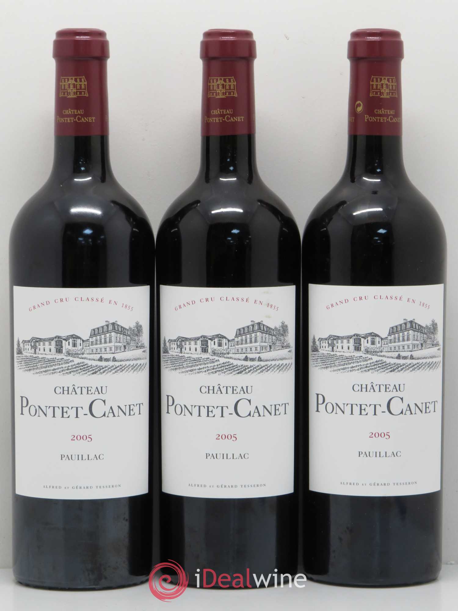 Château Pontet Canet 5ème Grand Cru Classé 2005 - Lot de 3 bouteilles - 0