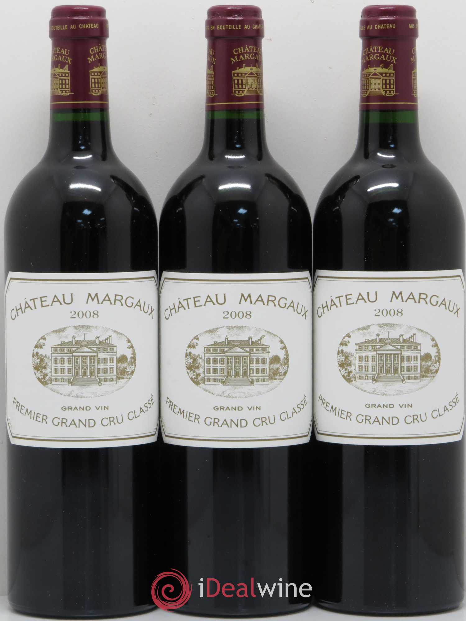 Château Margaux 1er Grand Cru Classé 2008 - Lot de 3 bouteilles - 0