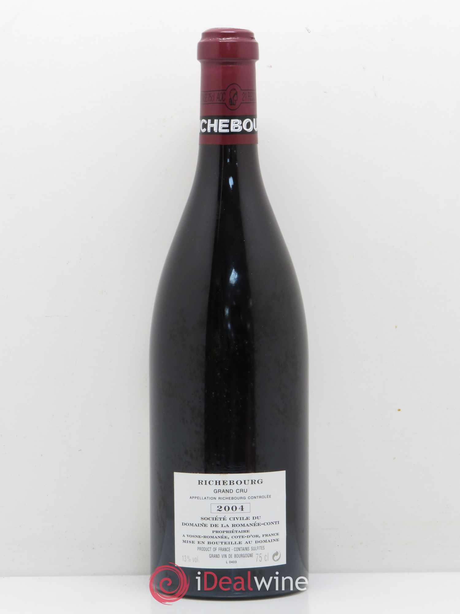 Richebourg Grand Cru Domaine de la Romanée-Conti 2004 - Lot de 1 bouteille - 1