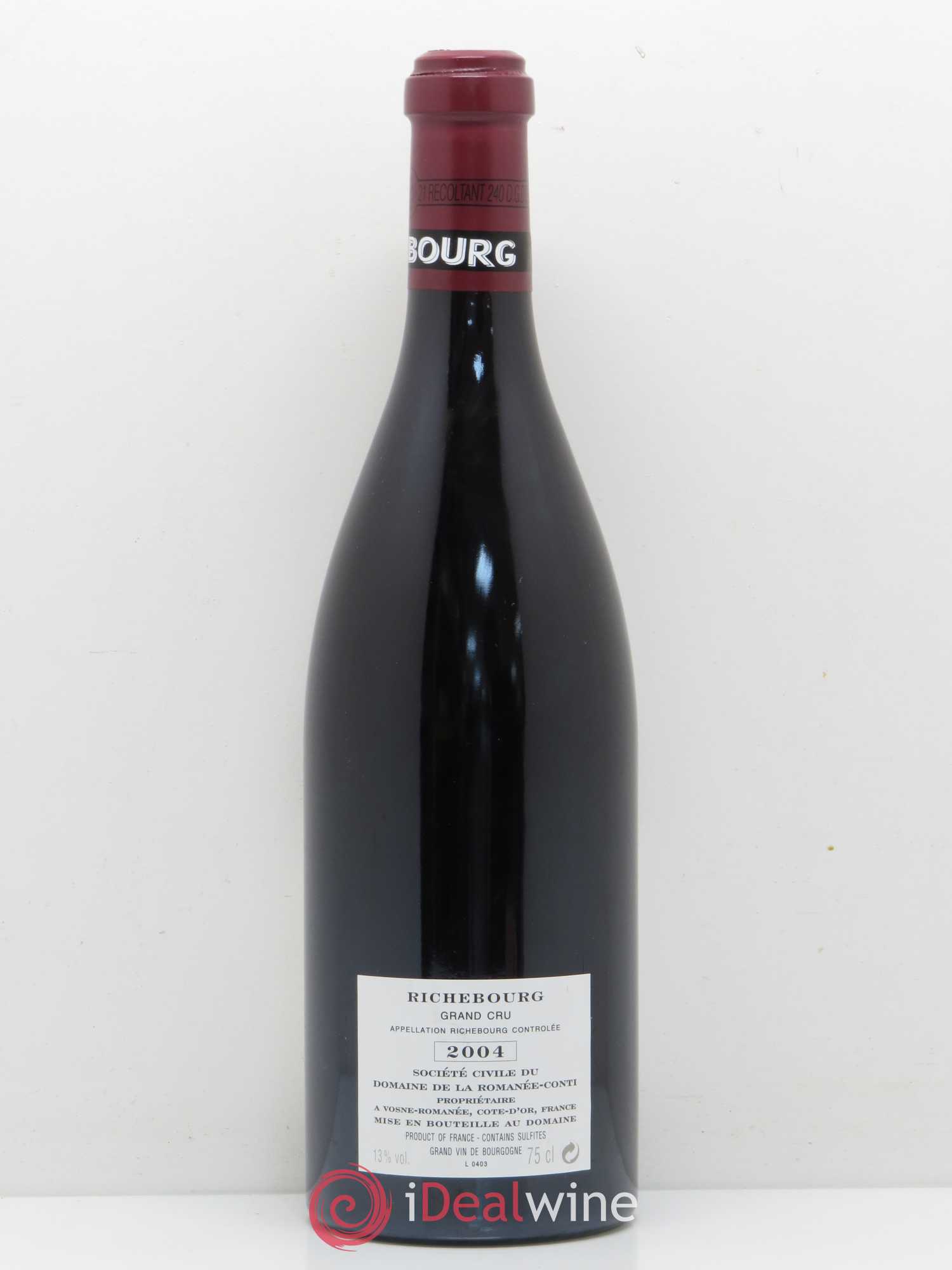 Richebourg Grand Cru Domaine de la Romanée-Conti 2004 - Lot de 1 bouteille - 1