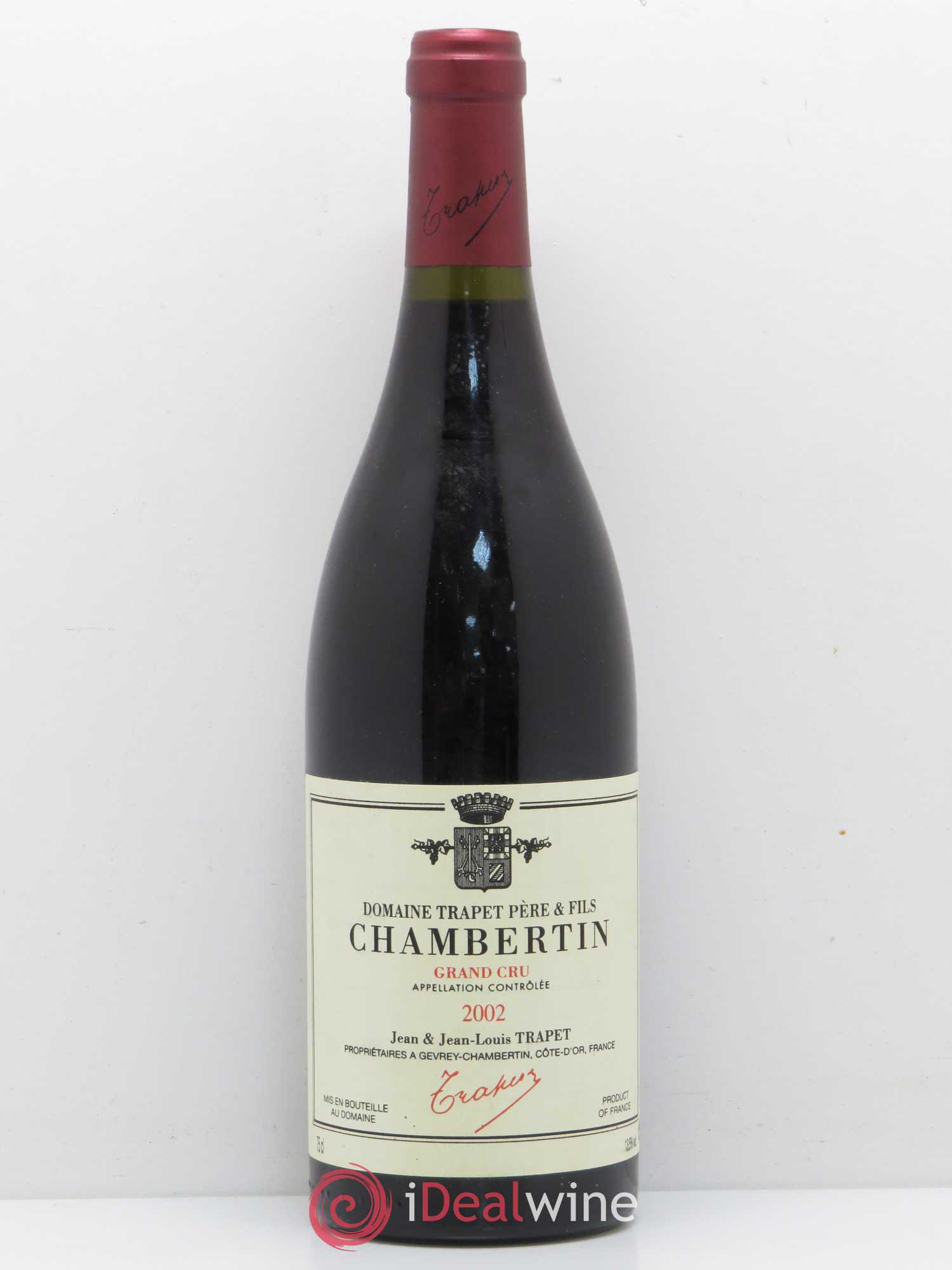Chambertin Grand Cru Domaine Trapet 2002 - Lot de 1 bouteille - 0
