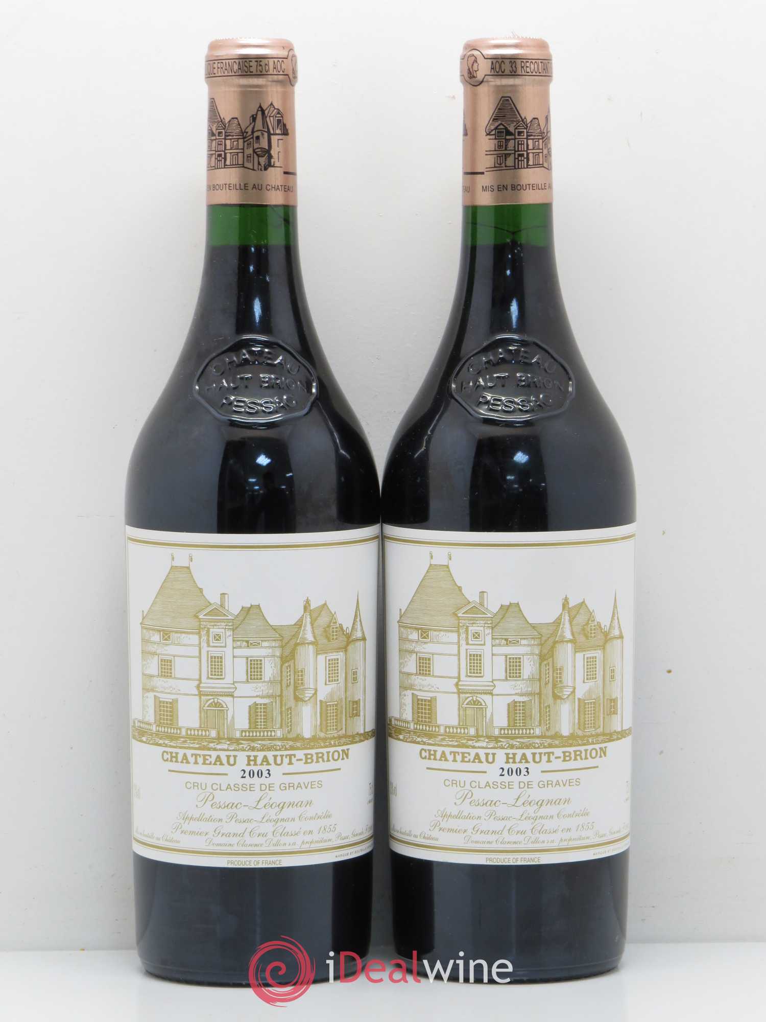 Château Haut Brion 1er Grand Cru Classé 2003 - Lot de 2 bouteilles - 0
